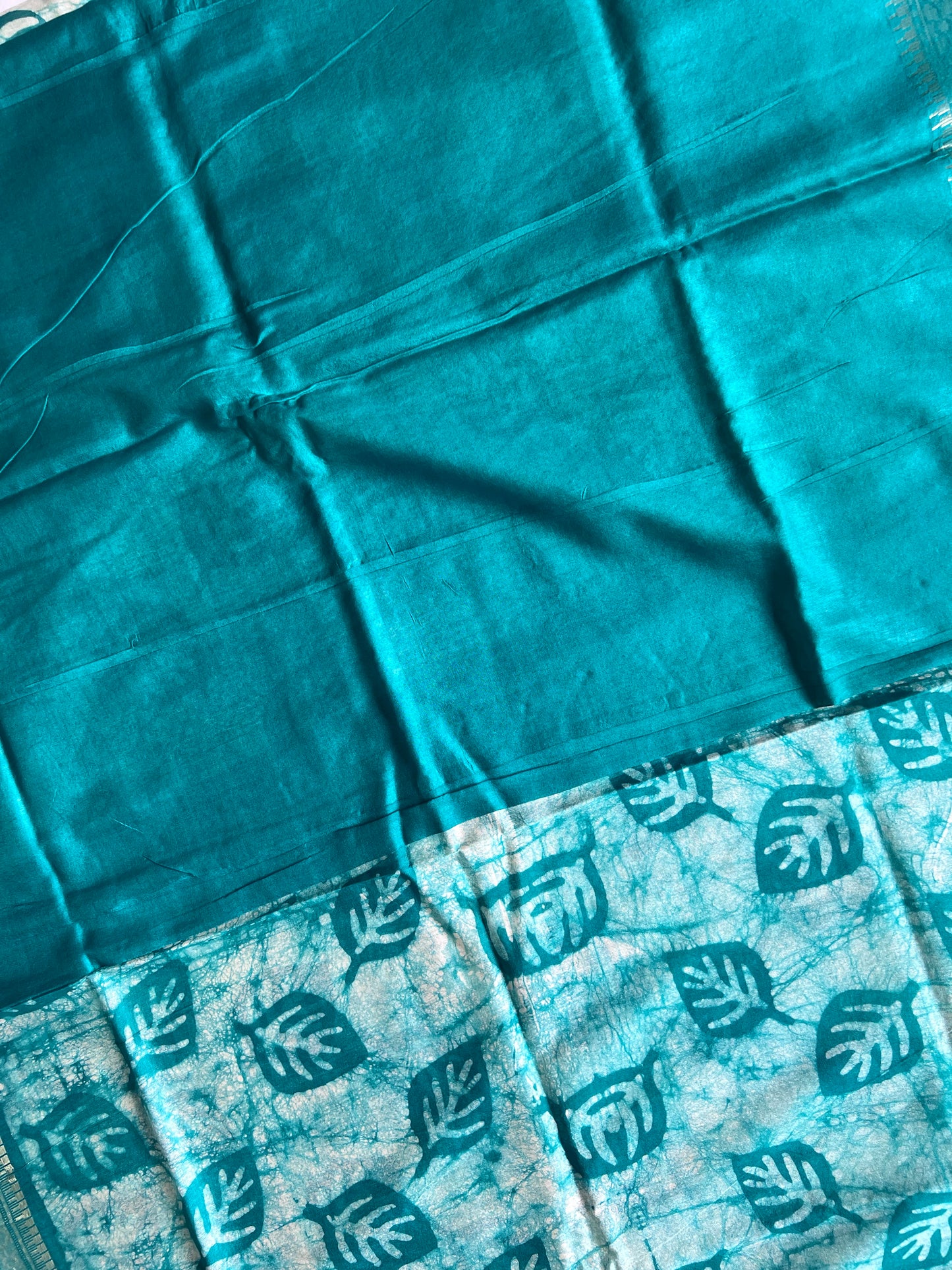 Blue semi tussar silk saree