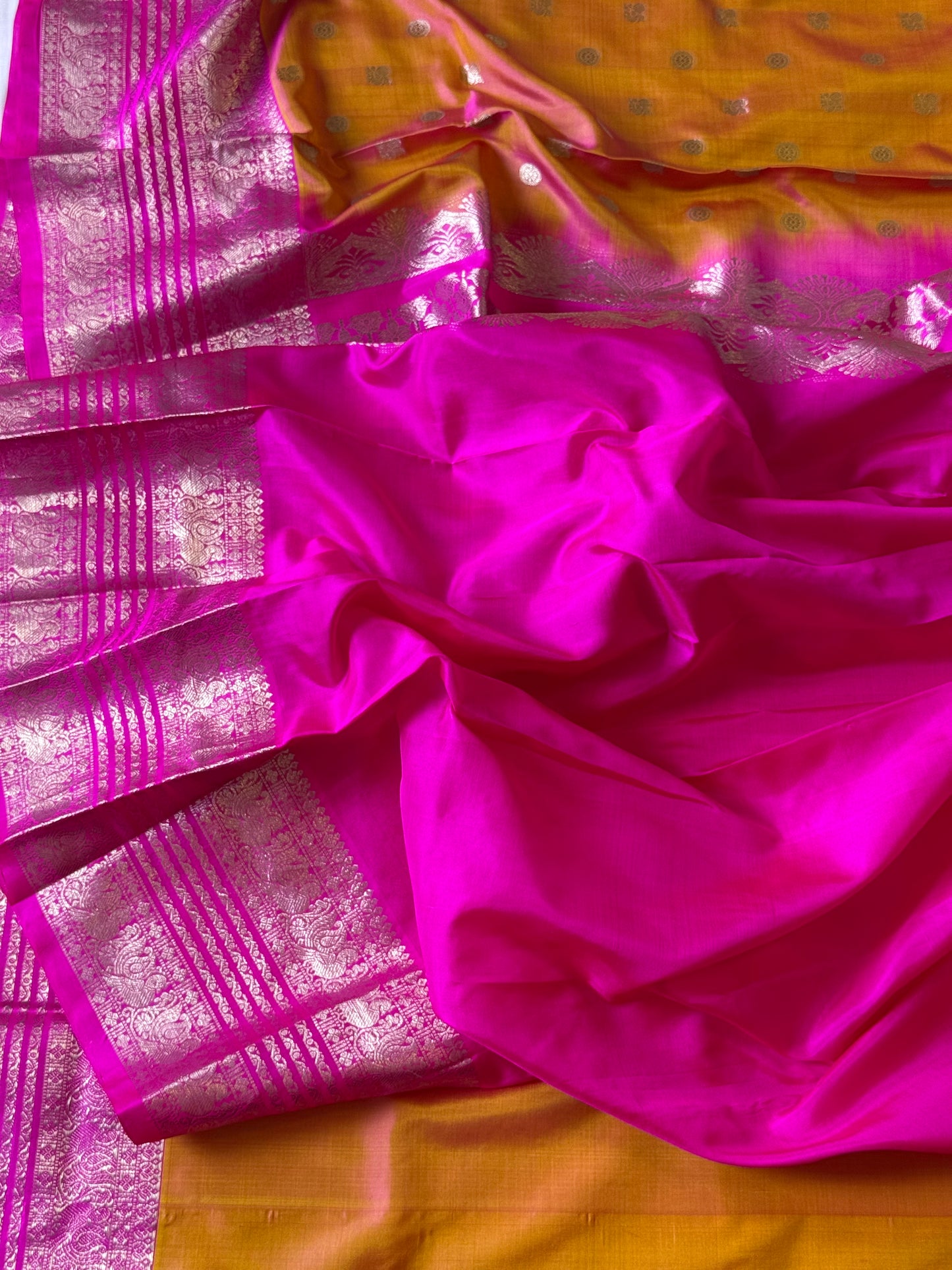 Orange Venkatagiri Silk Saree