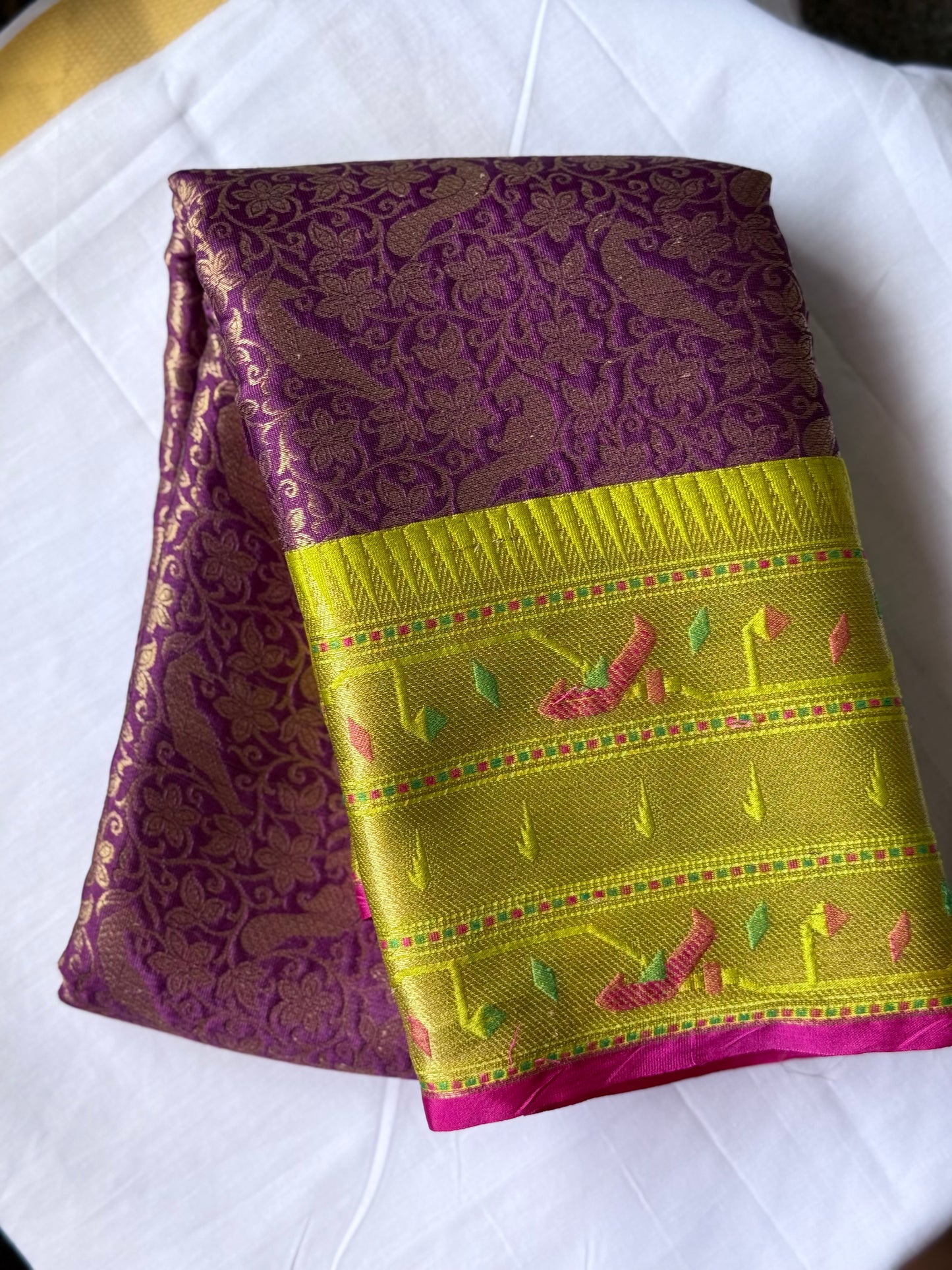 Semi banaras silk saree - purple
