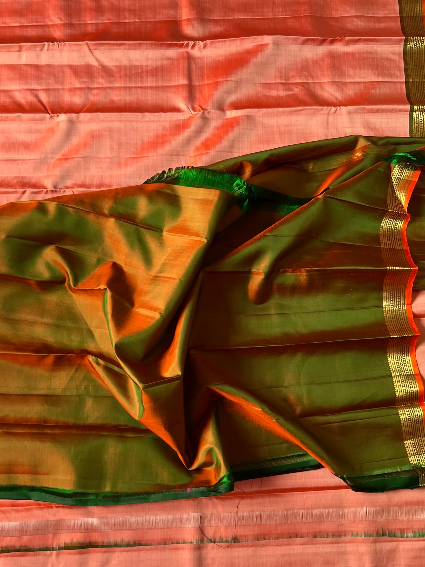 Kanchivaram Silk Saree - Orange