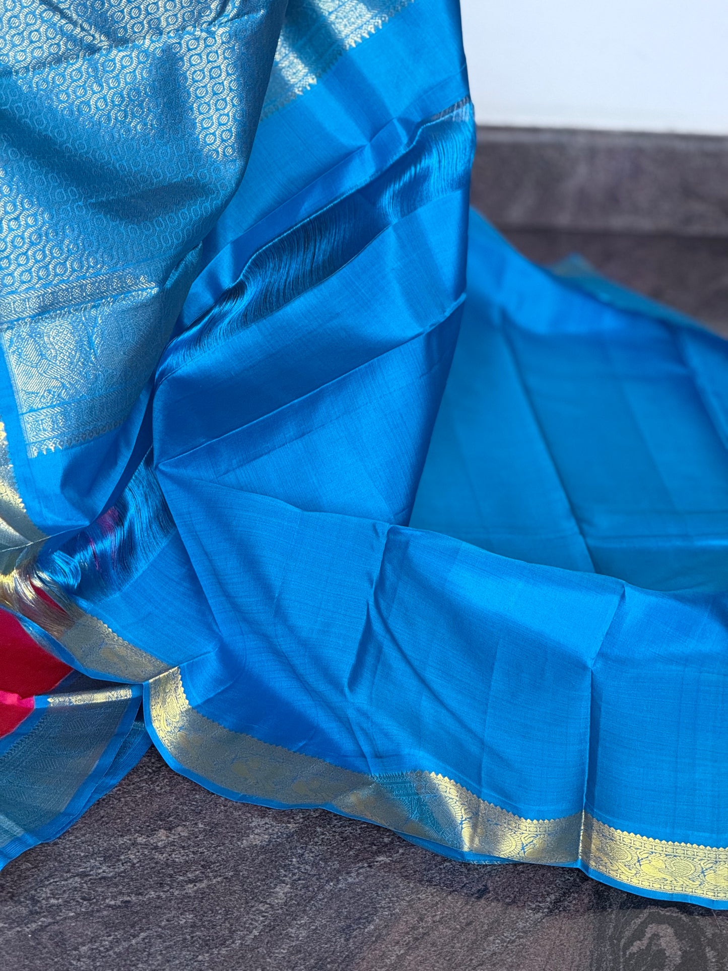 Red pure silk saree