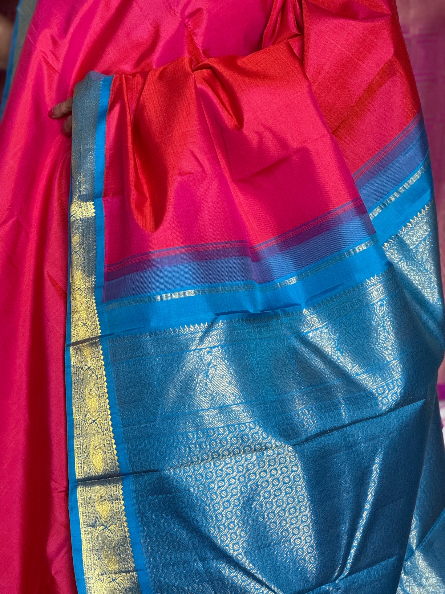 Red pure silk saree