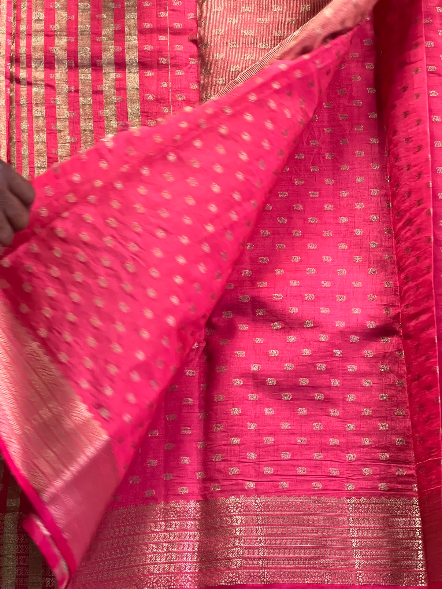 Bright festive Red semi silk cotton saree