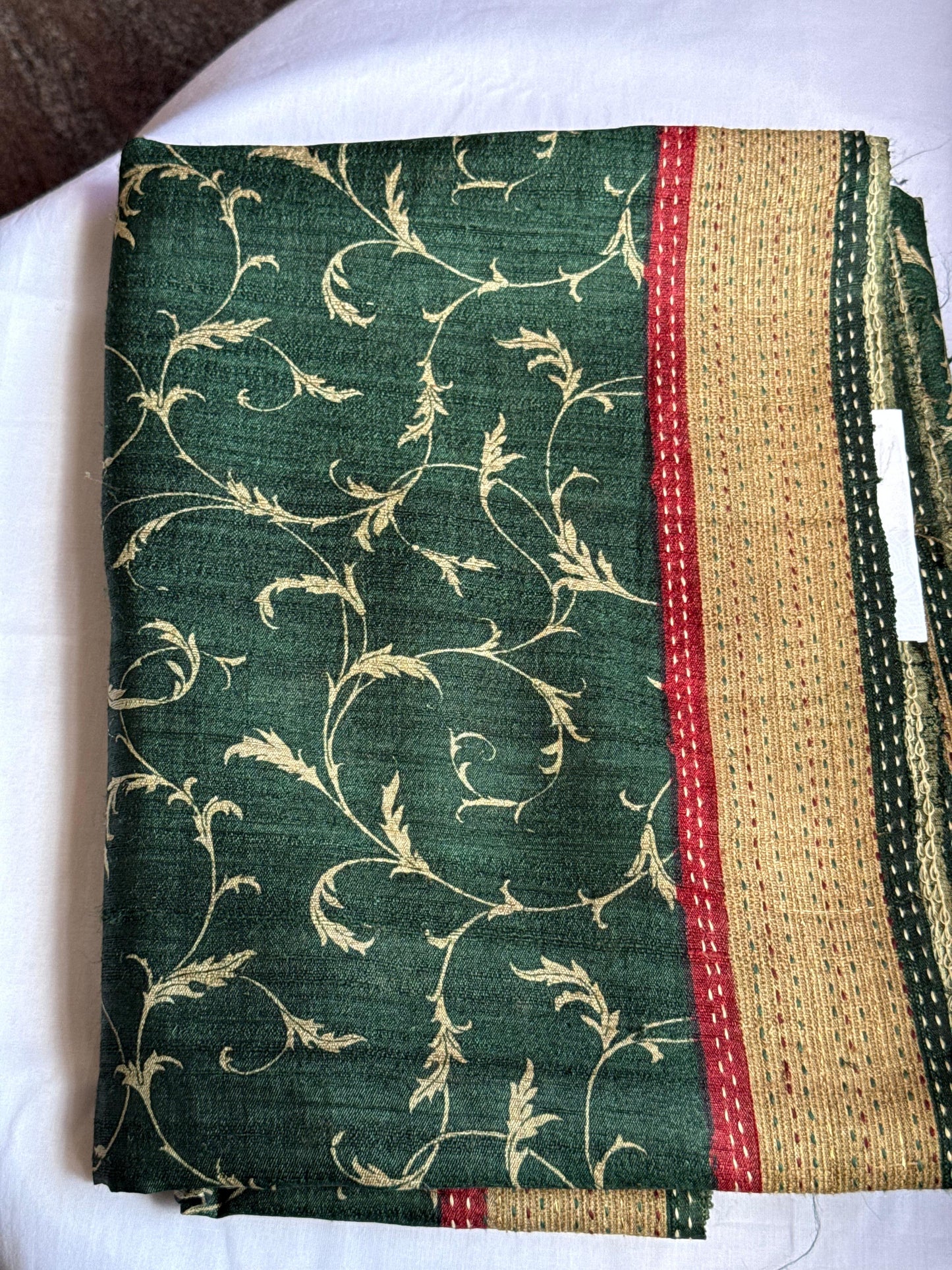 Forest Green & Maroon Heritage Tussar Silk