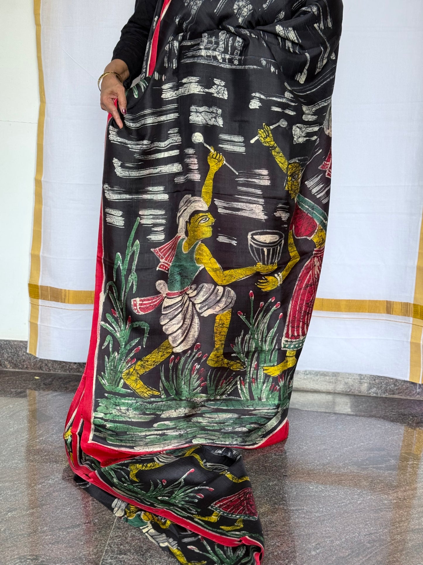 Murshidabad Silk saree - Black