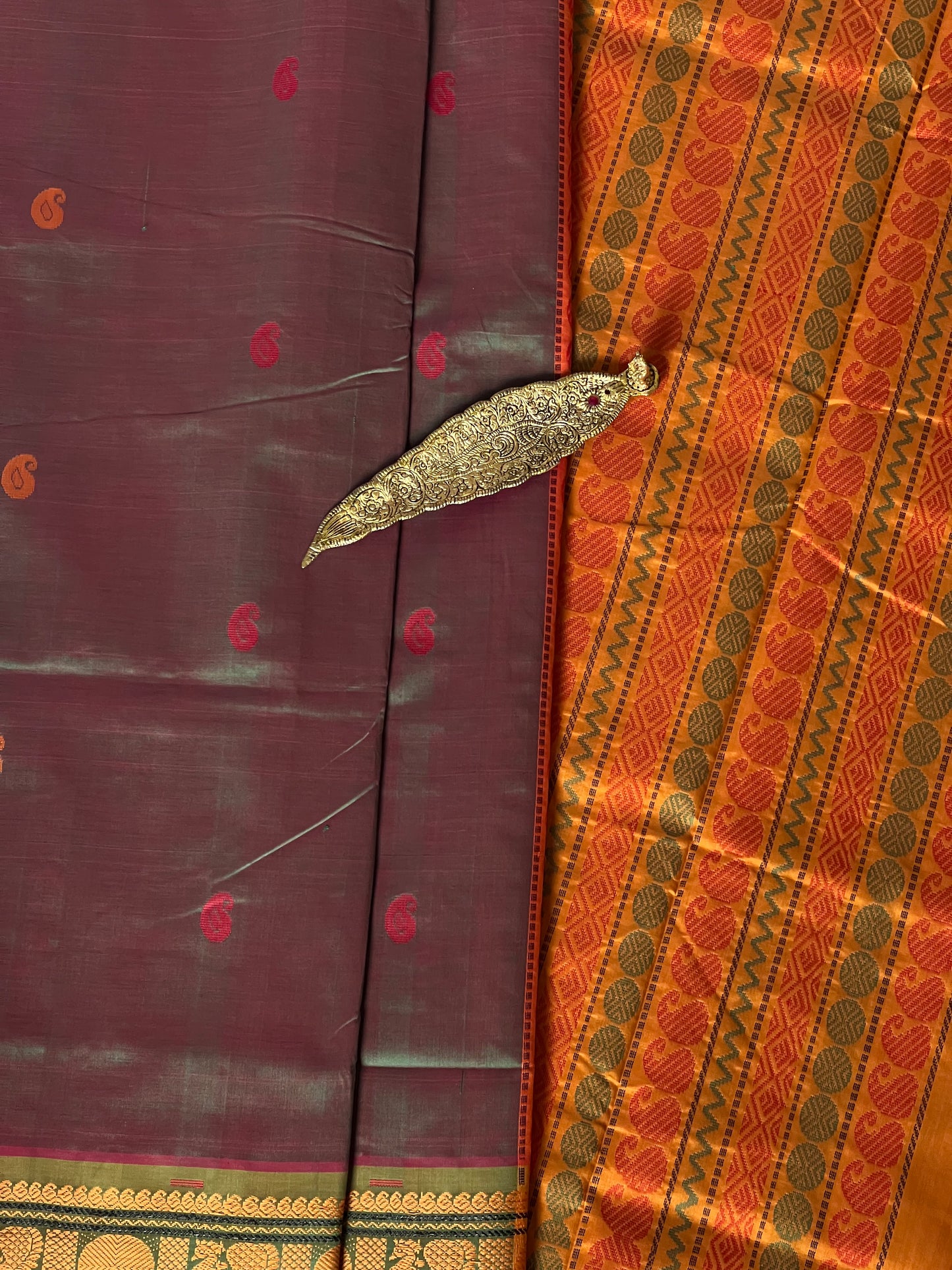Semi Silk Cotton saree - Green