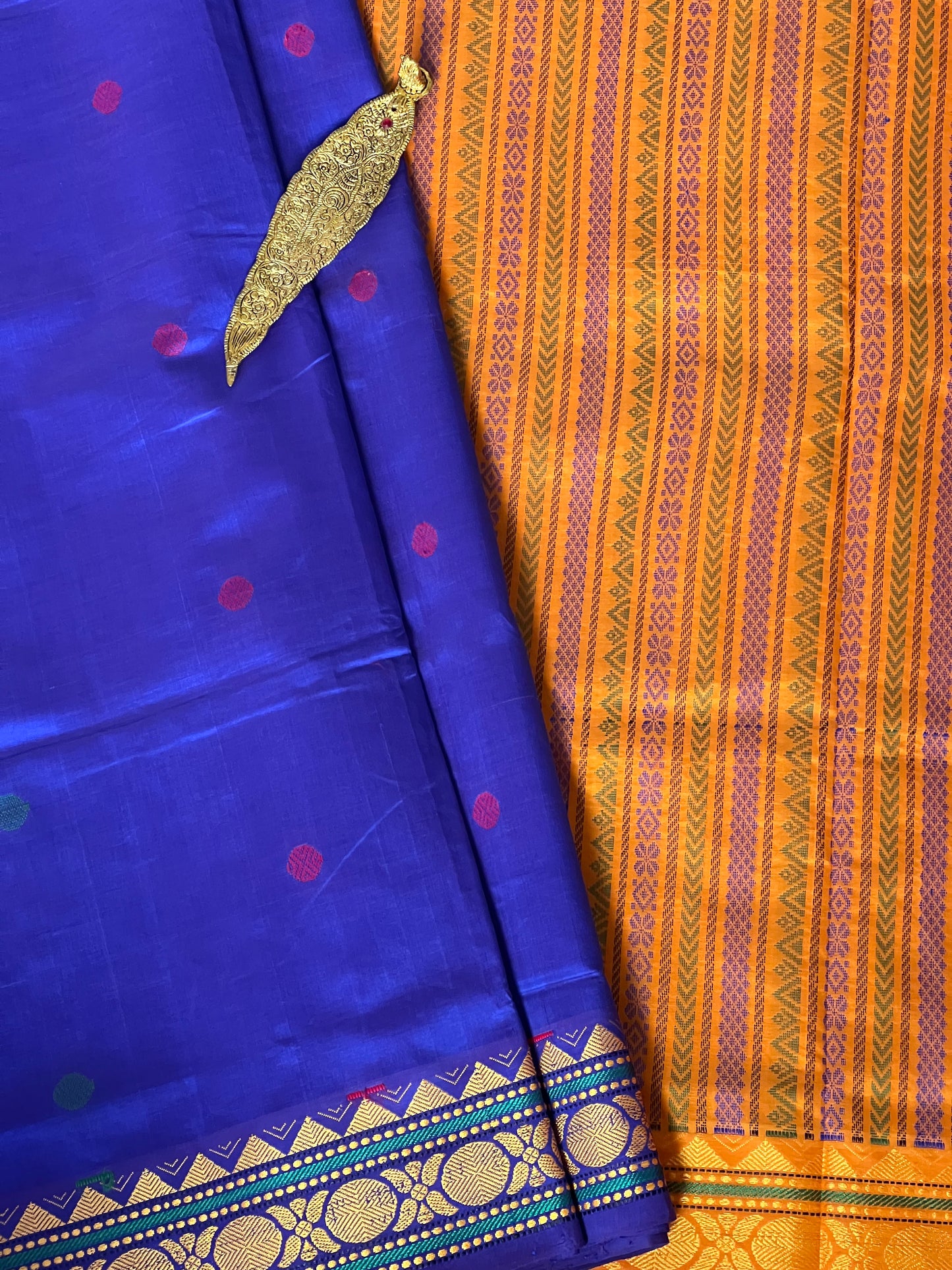 Semi Silk Cotton saree - Blue