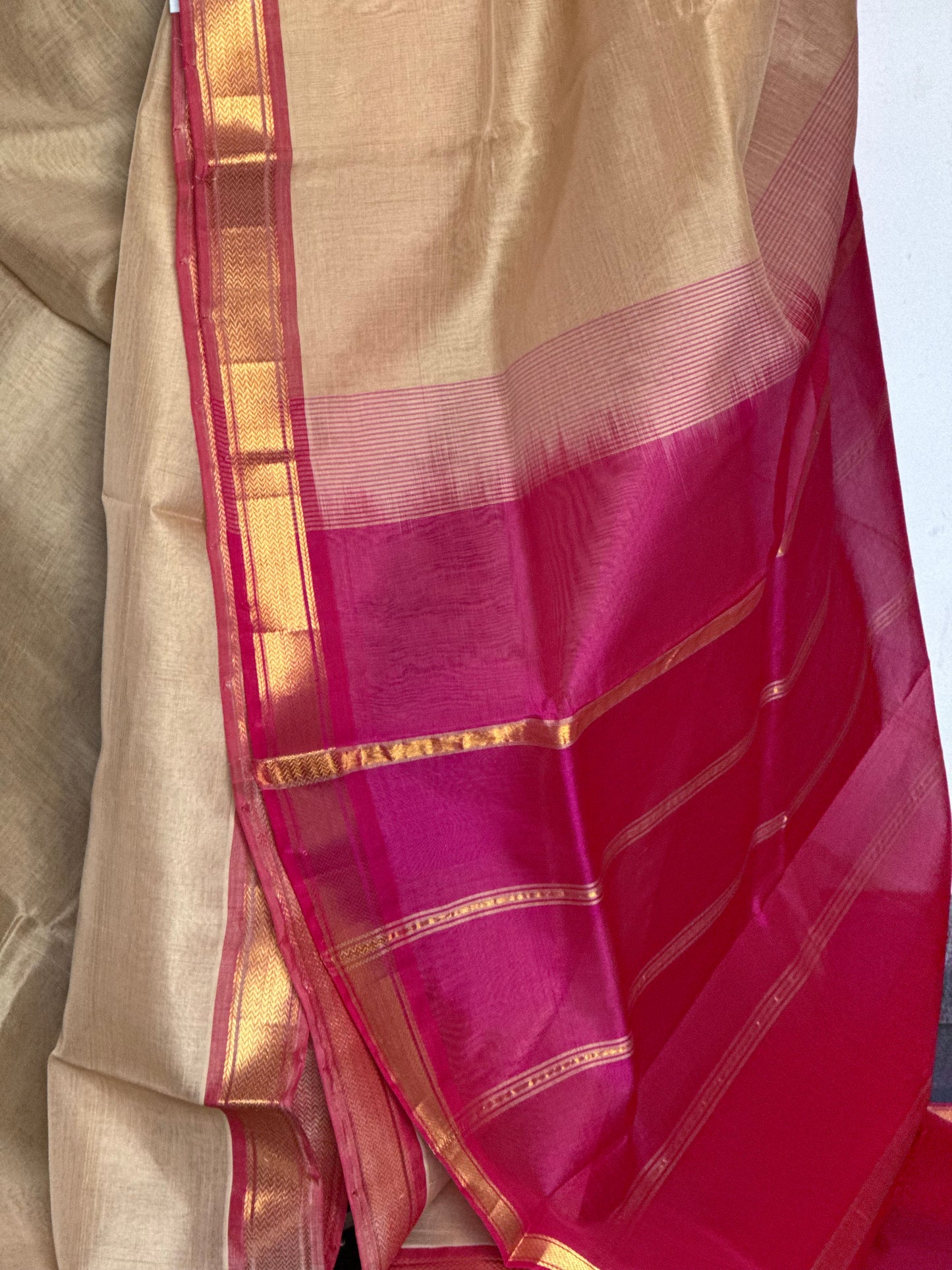 Beige silk saree