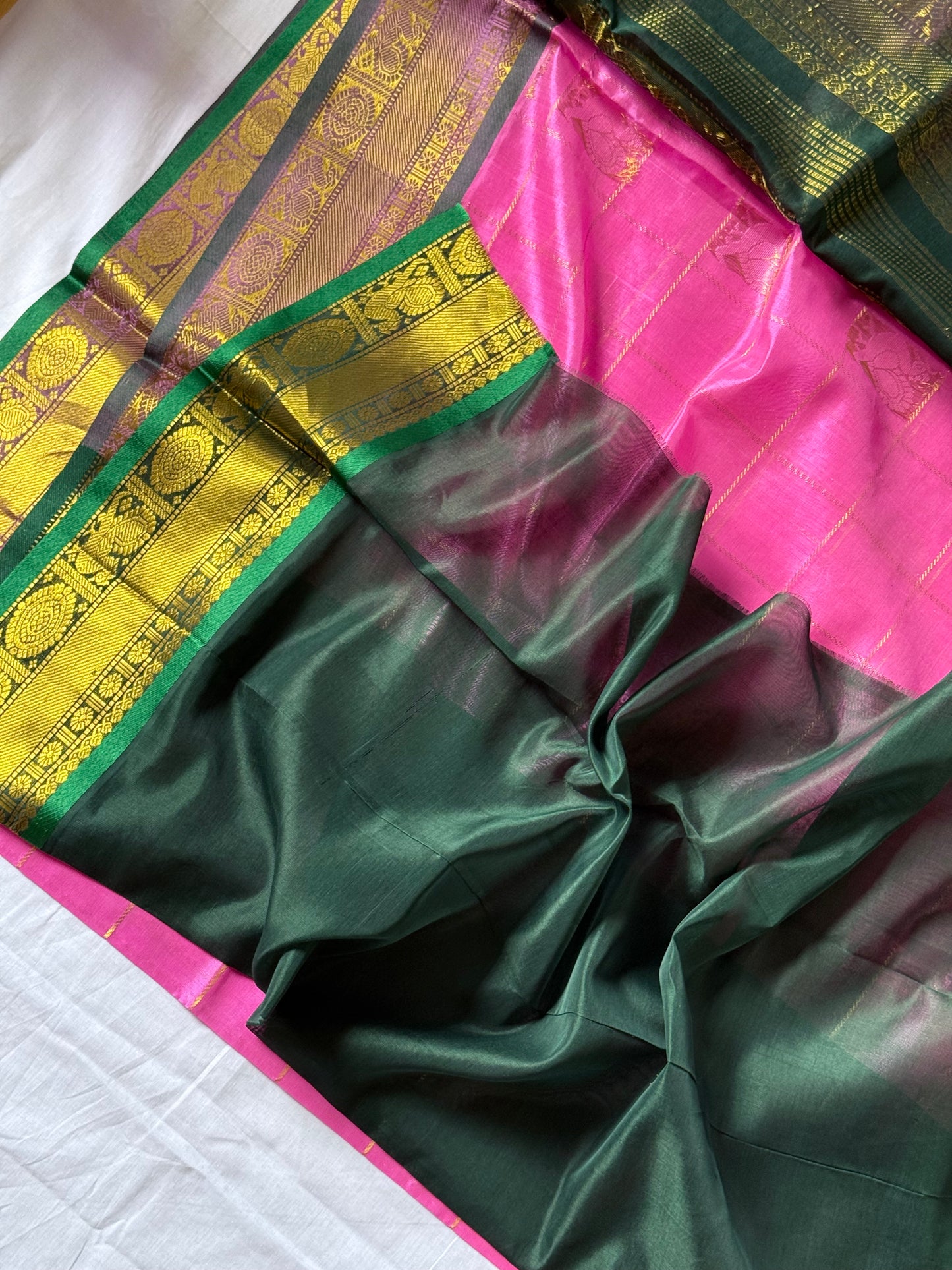 Pure Silk Cotton - Pink Annam Chakra Checked