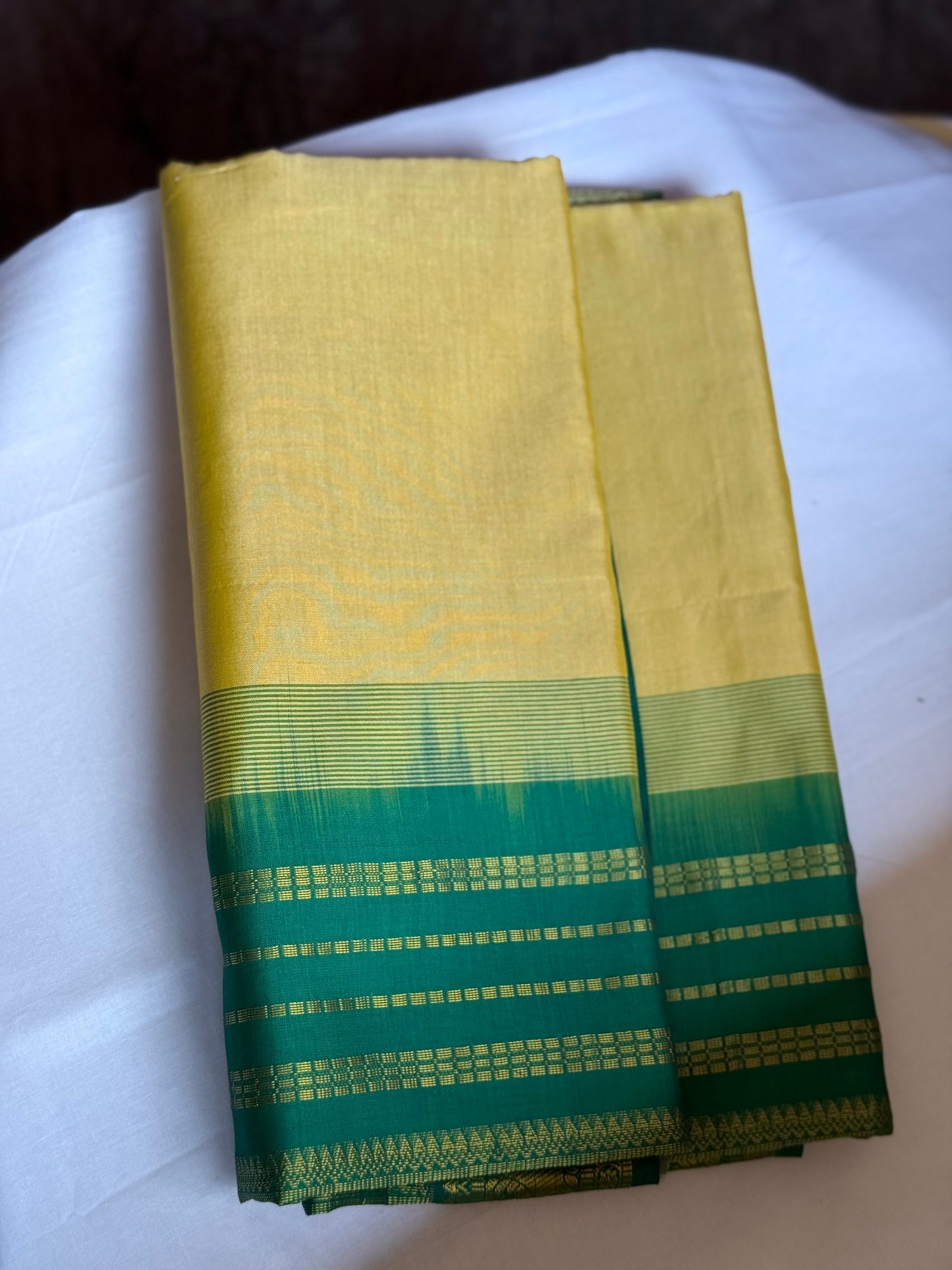 Yellow silk saree