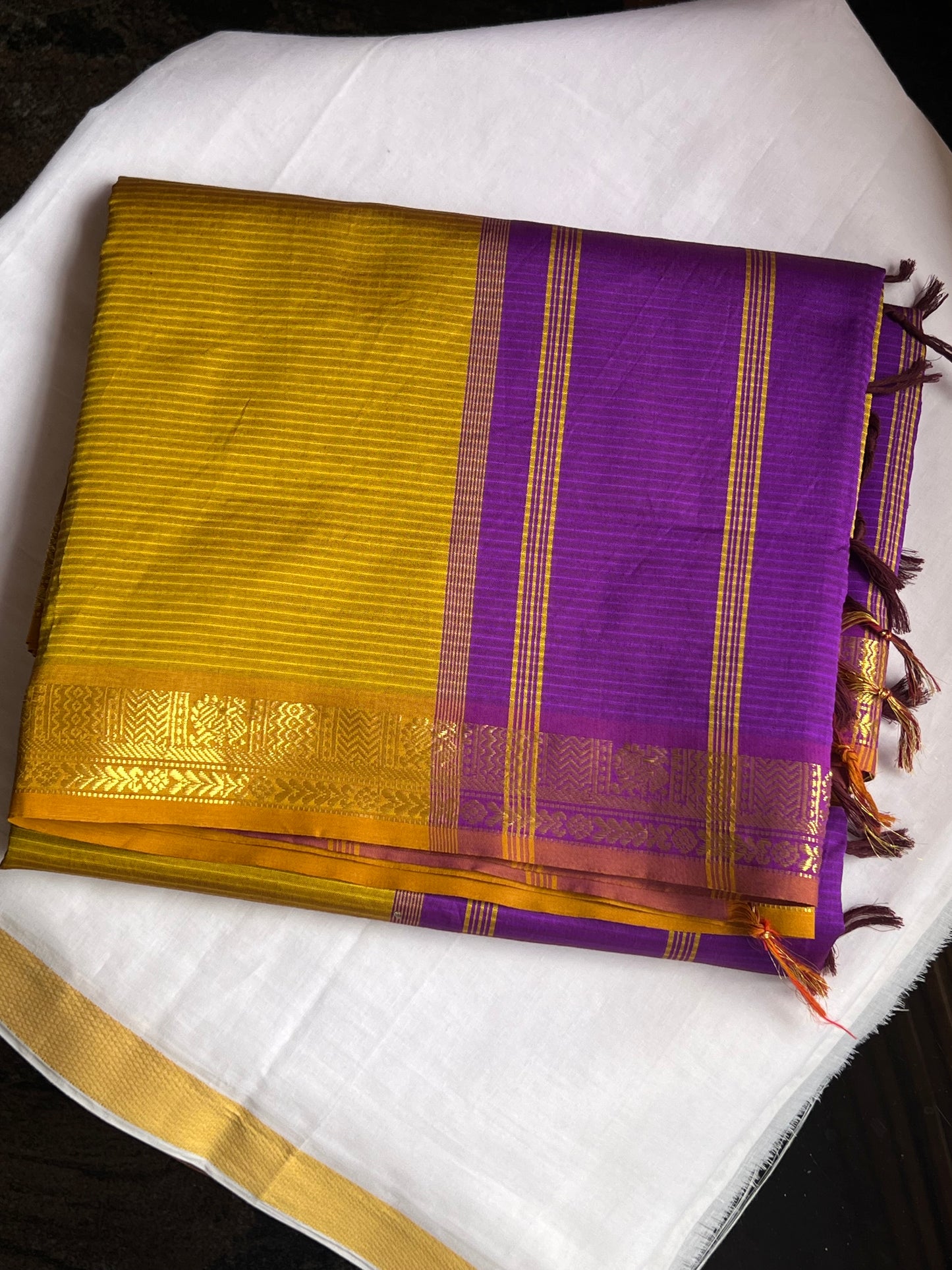 Mustard semi silk cotton