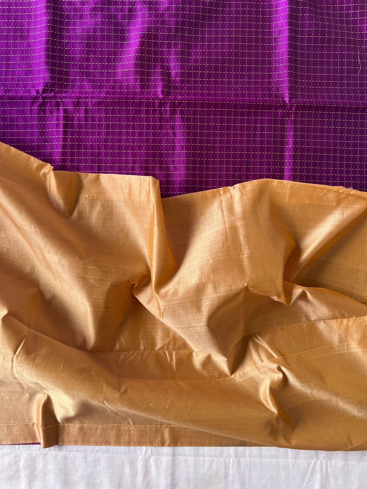 Semi Silk Cotton saree - Purple