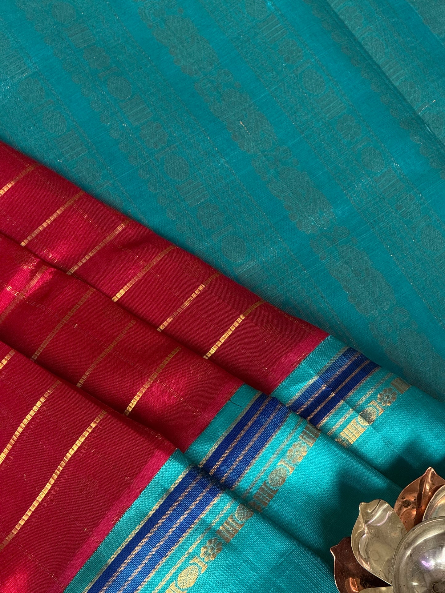 Muthu Kattam Checked Silk Cotton