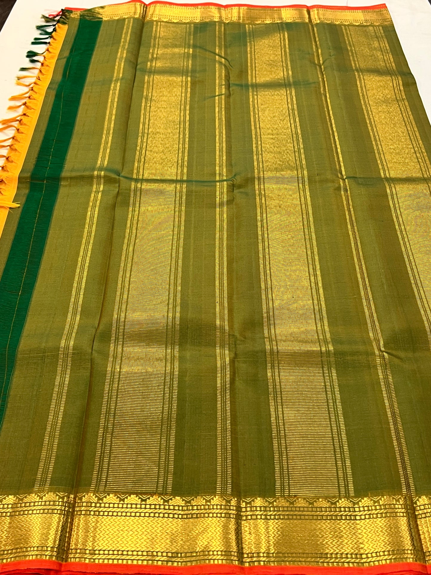 Mango yellow Kanchivaram silk saree