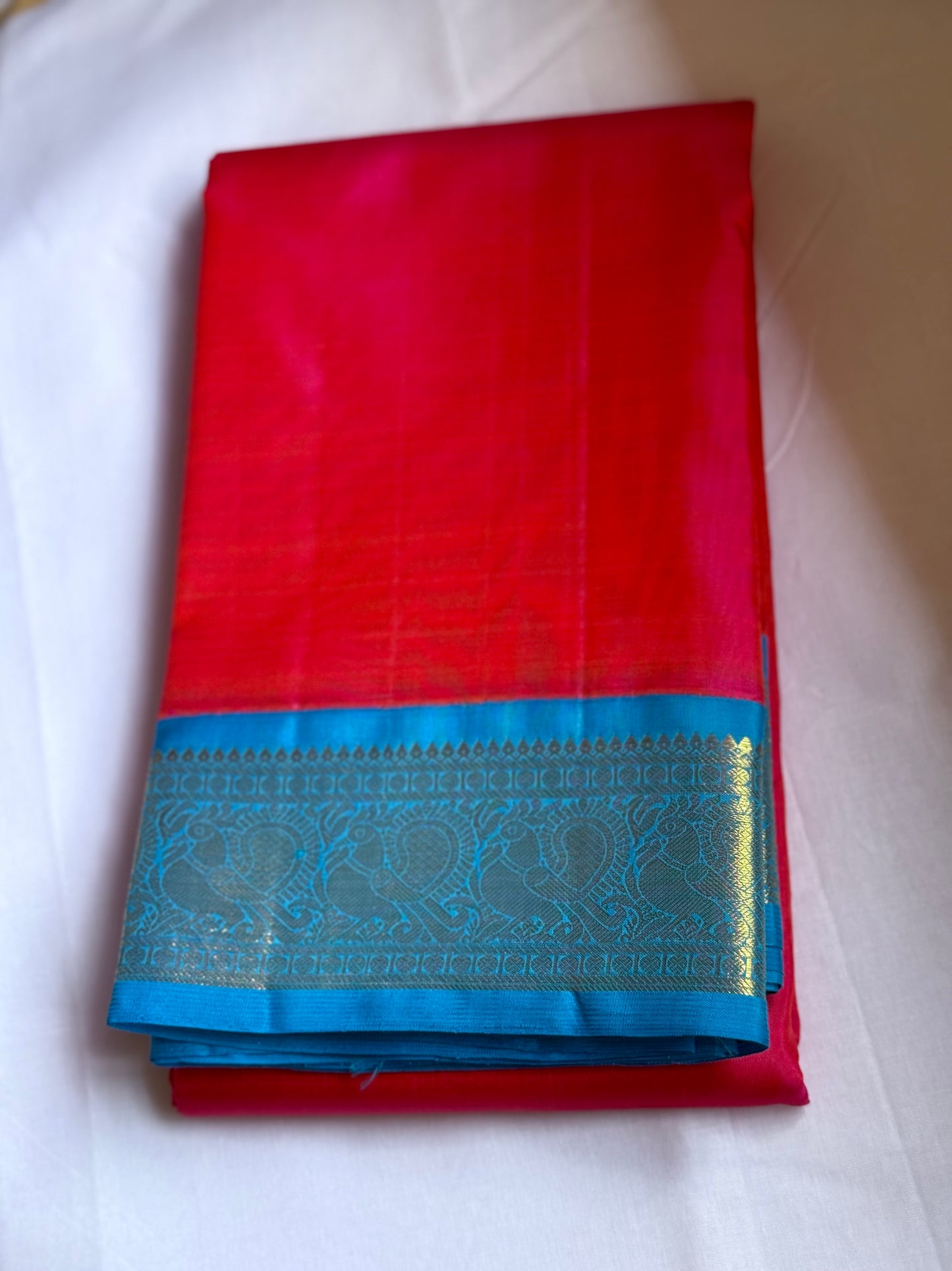 Red pure silk saree