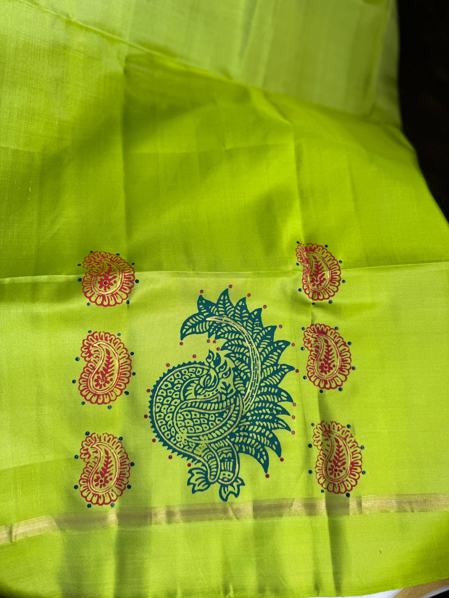 Soft Silk saree - Annam block print