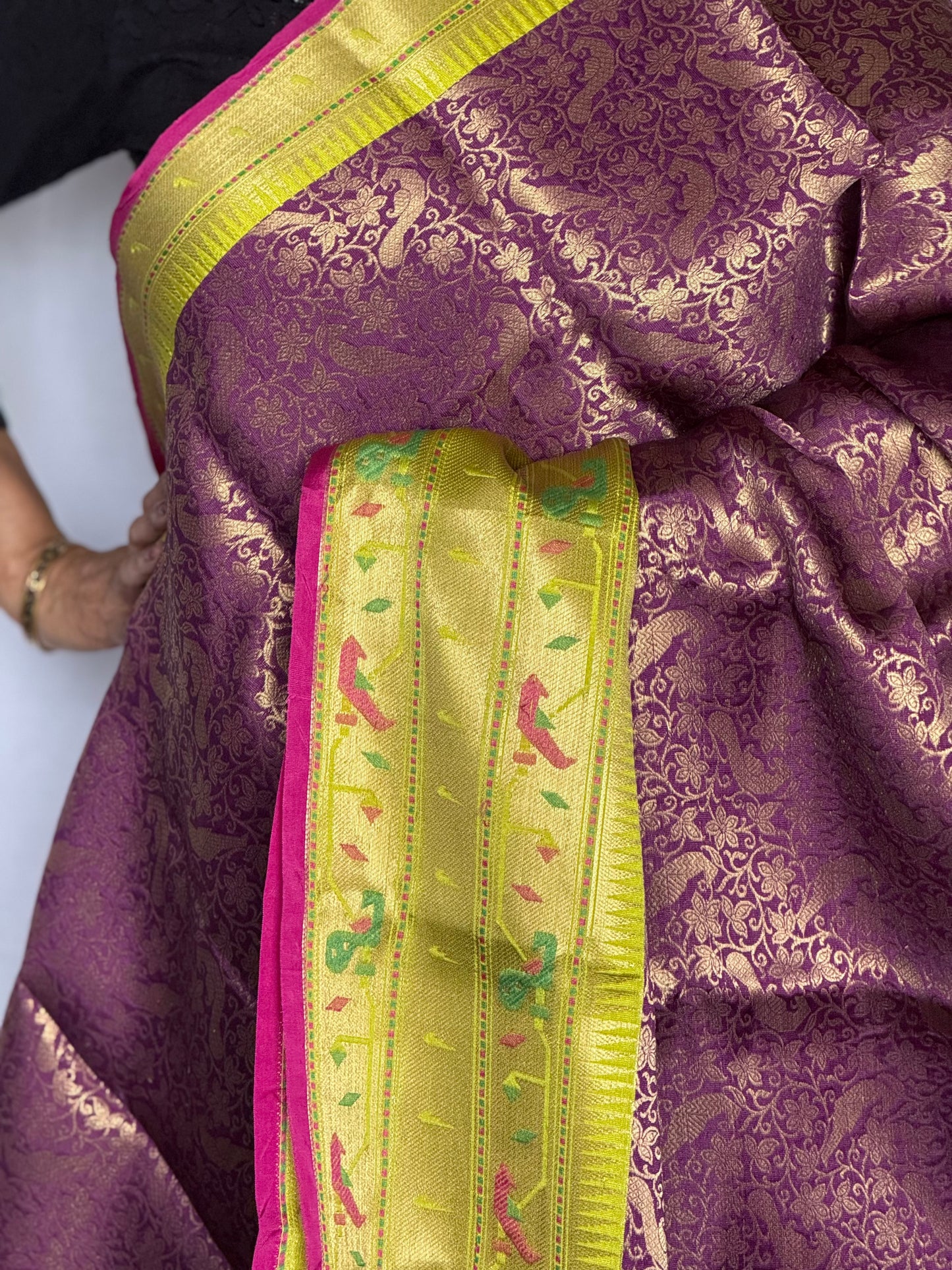 Semi banaras silk saree - purple