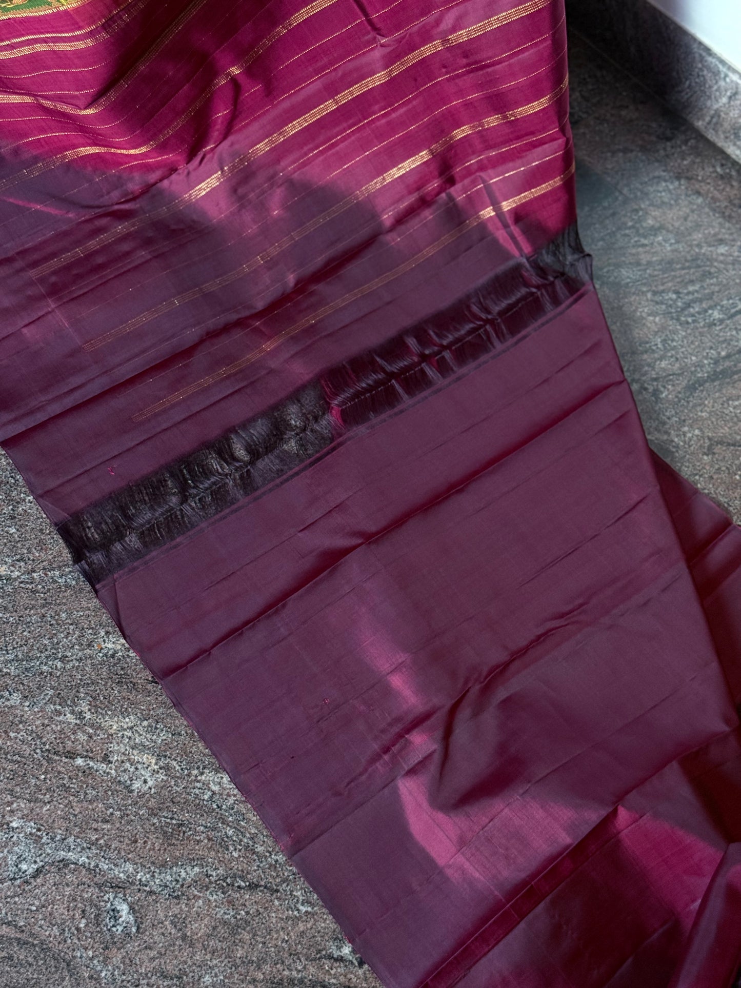 Multicoloured pure silk saree