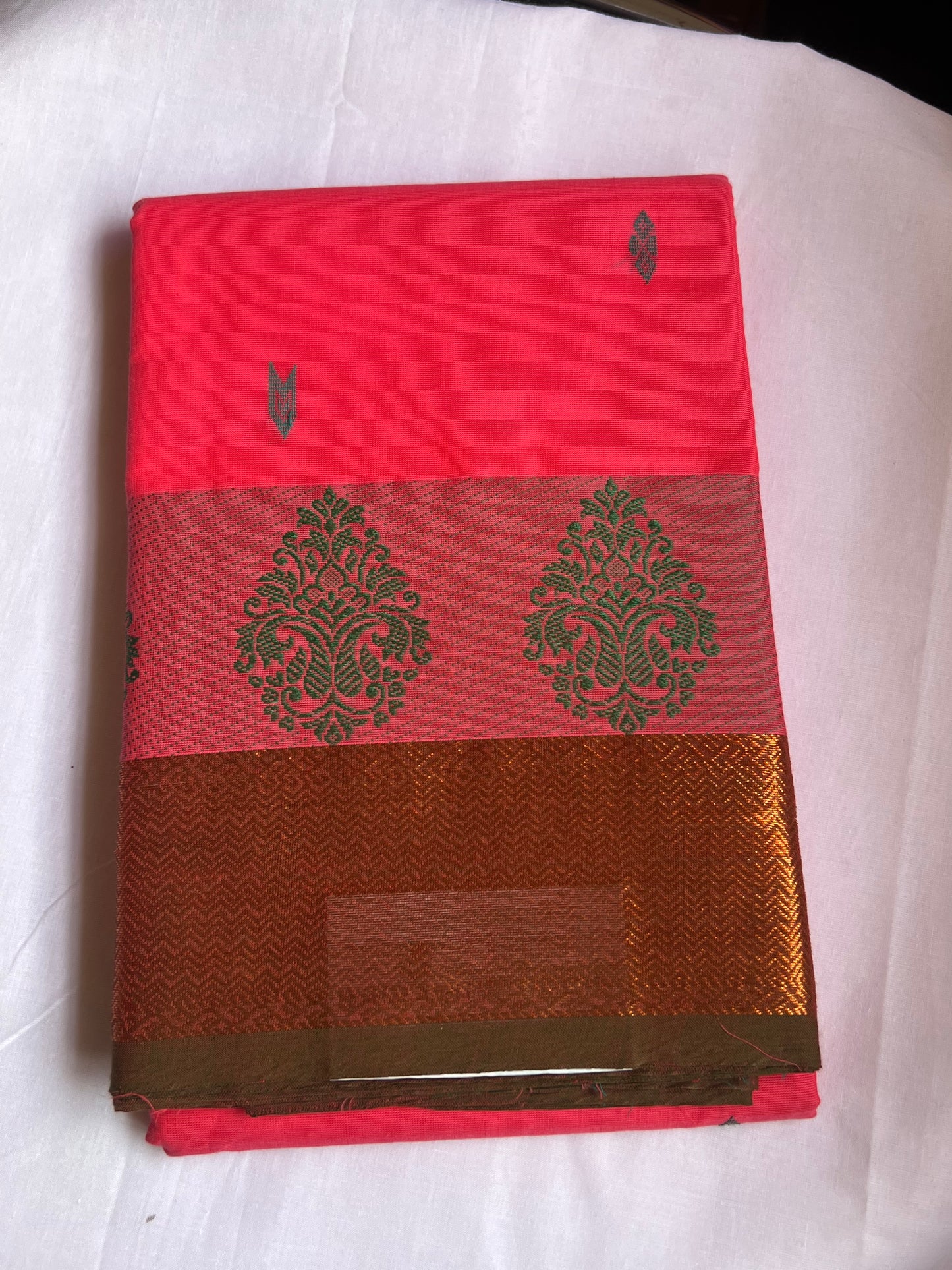 Rani pink Chettinad cotton saree