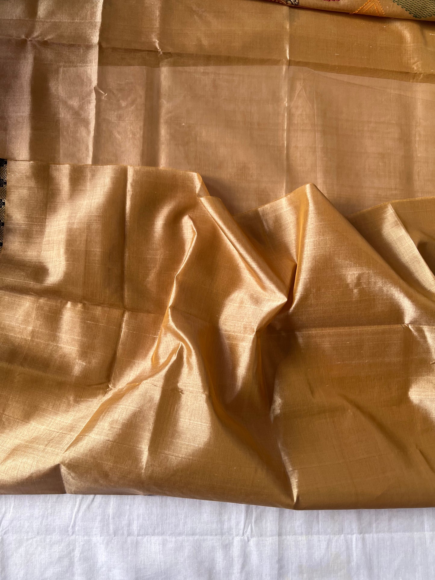 Thread work Silk Cotton saree - Beige