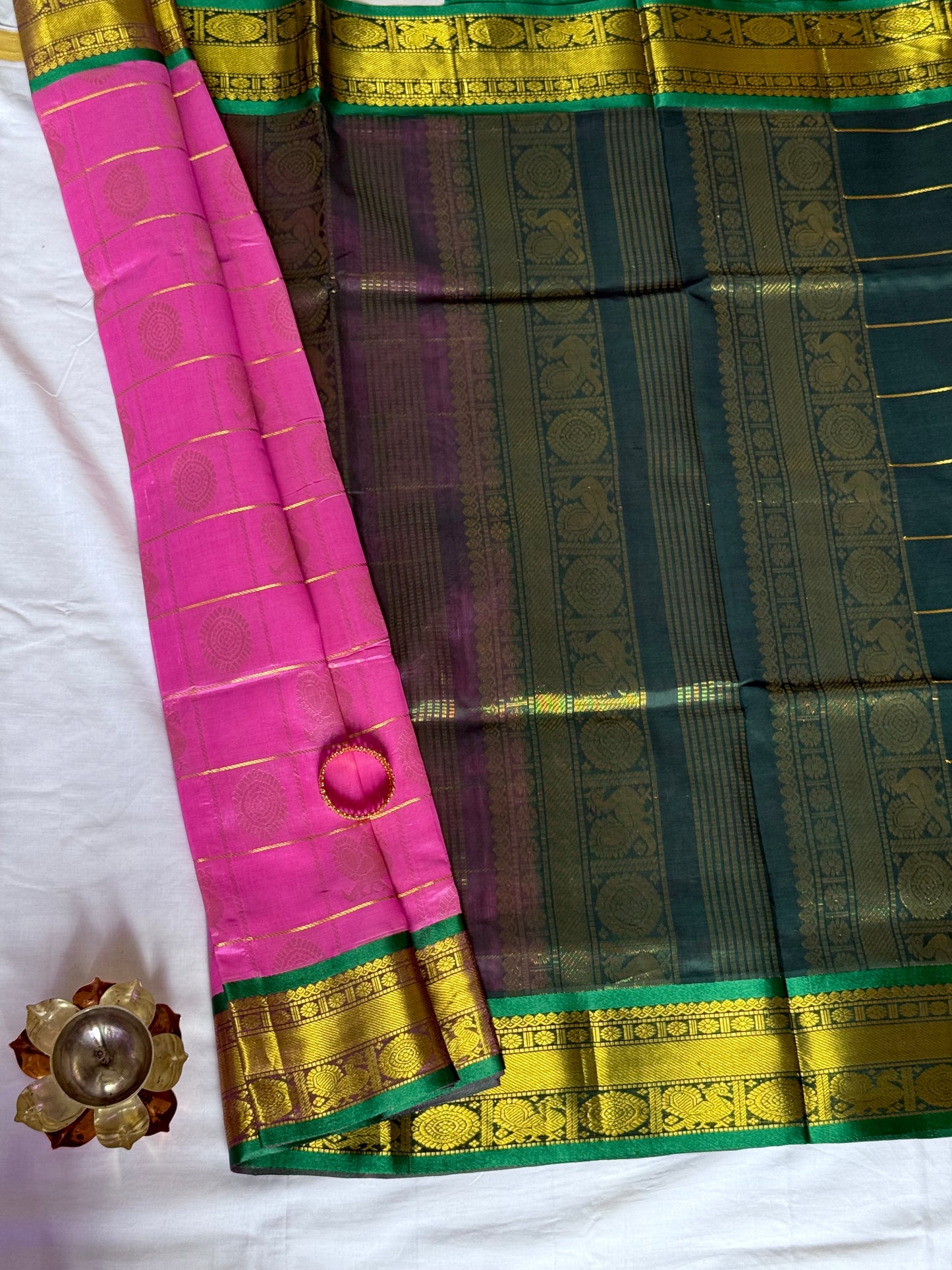 Pure Silk Cotton - Pink Annam Chakra Checked