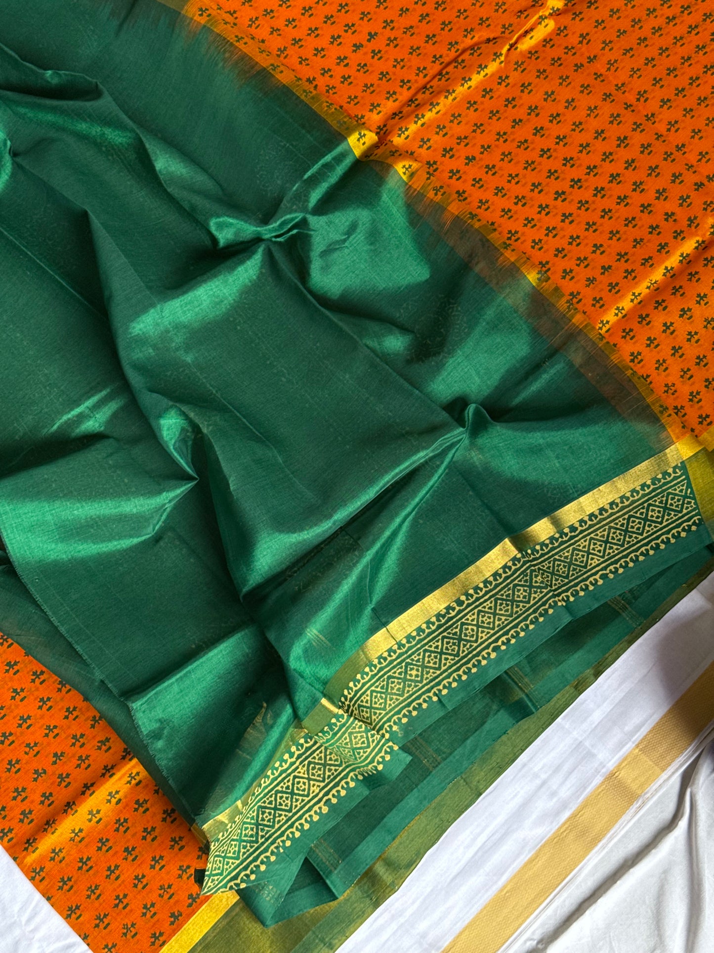 Block Printed Silk Cotton saree