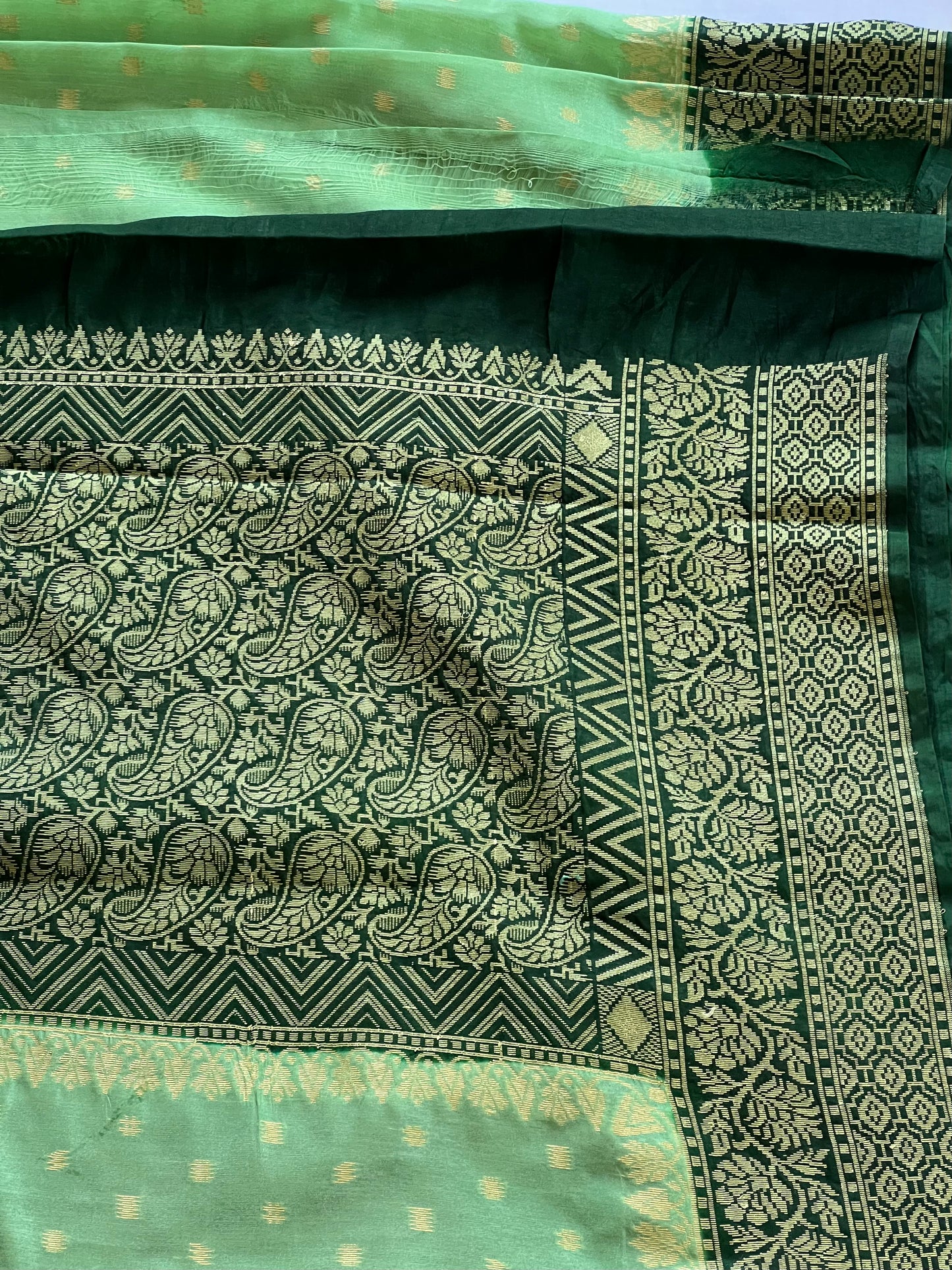 Teal semi banaras georgette saree