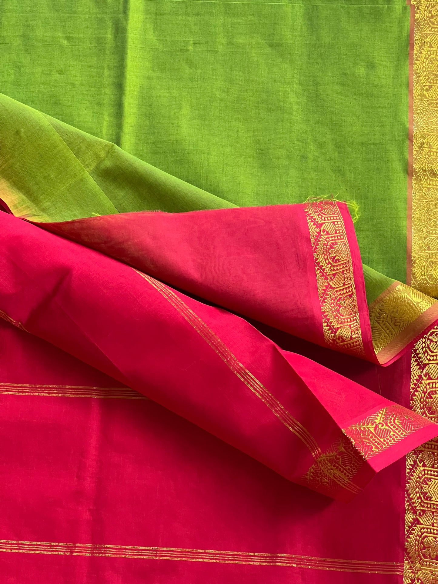 Parrot Rani Radiance semi silk cotton saree