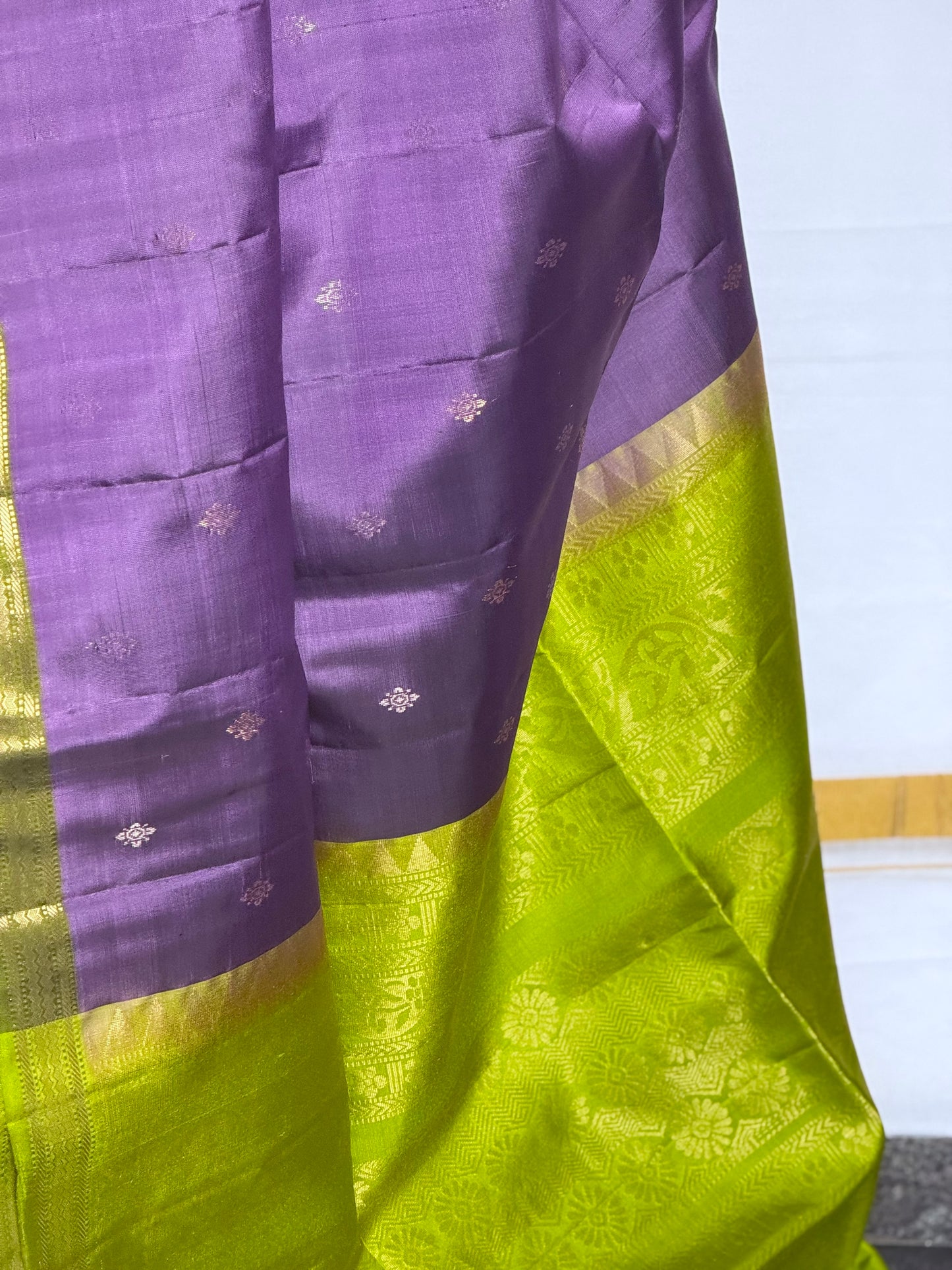 Soft Silk saree - Lavender & Green