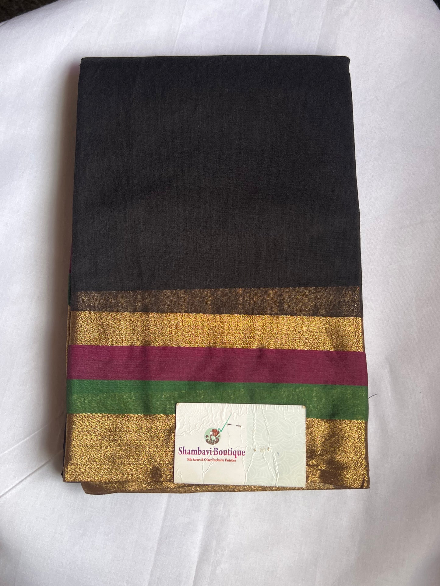Black fancy cotton saree