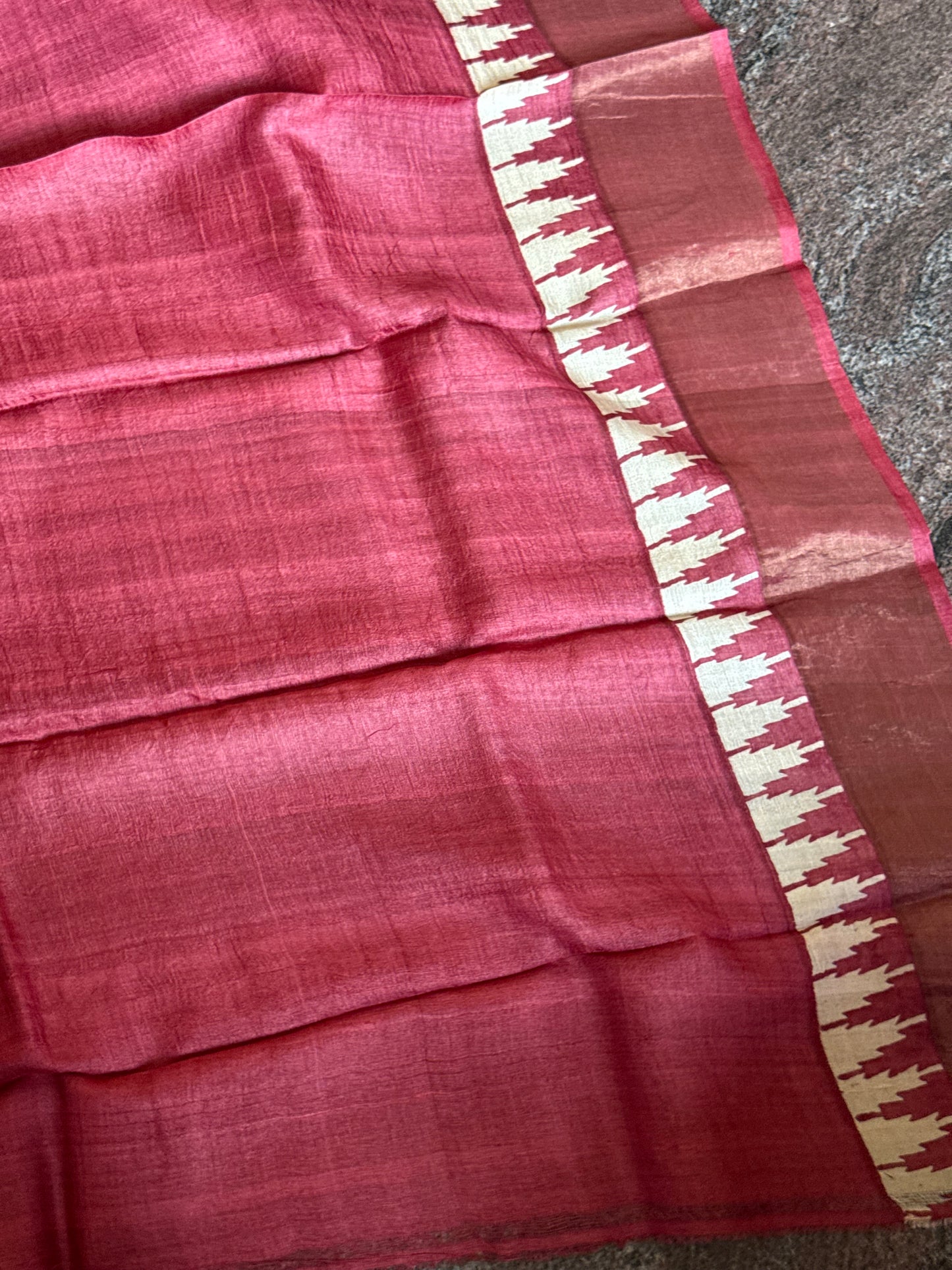 Off white tussar silk saree