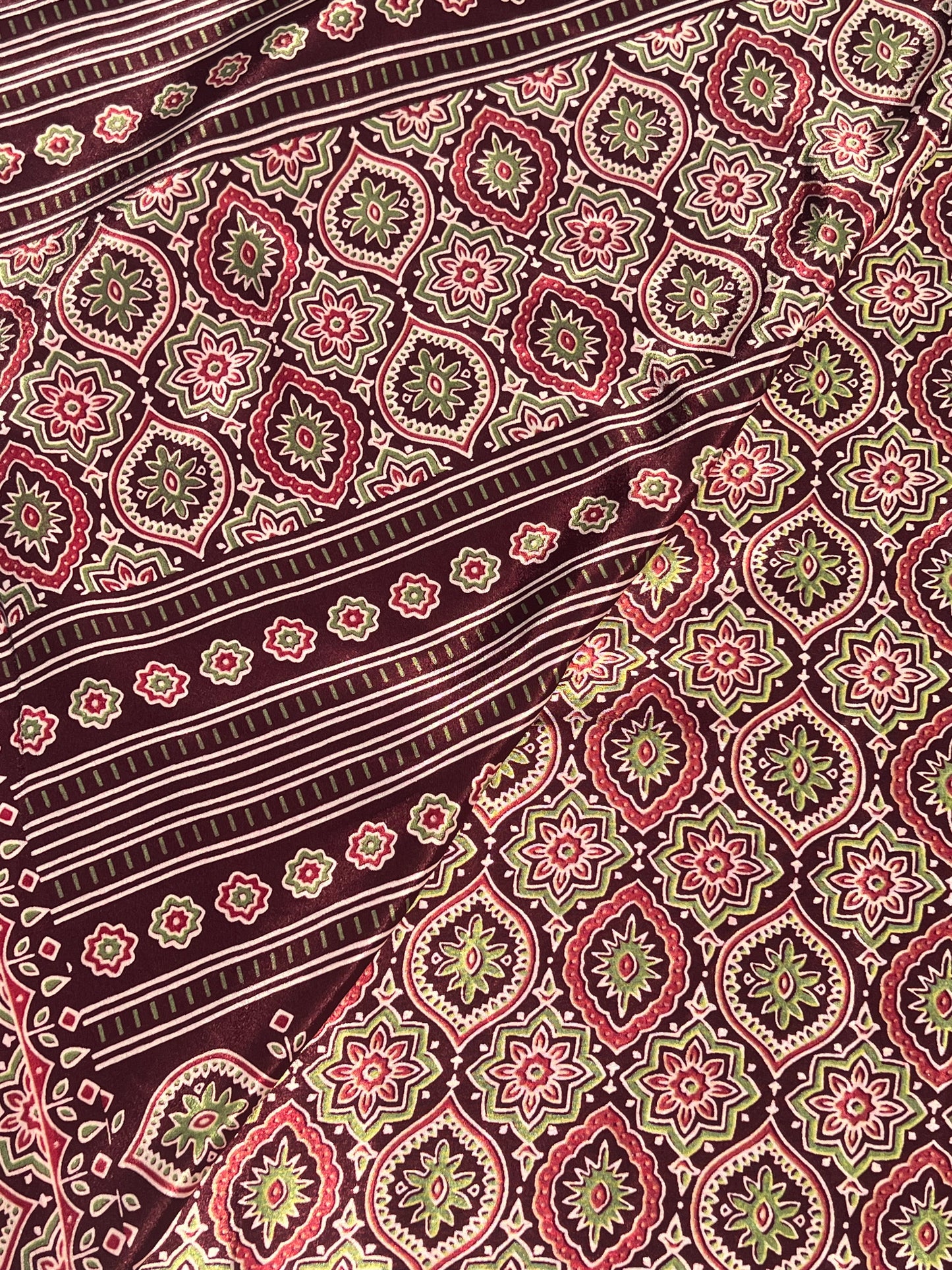 Maroon crepe silk saree