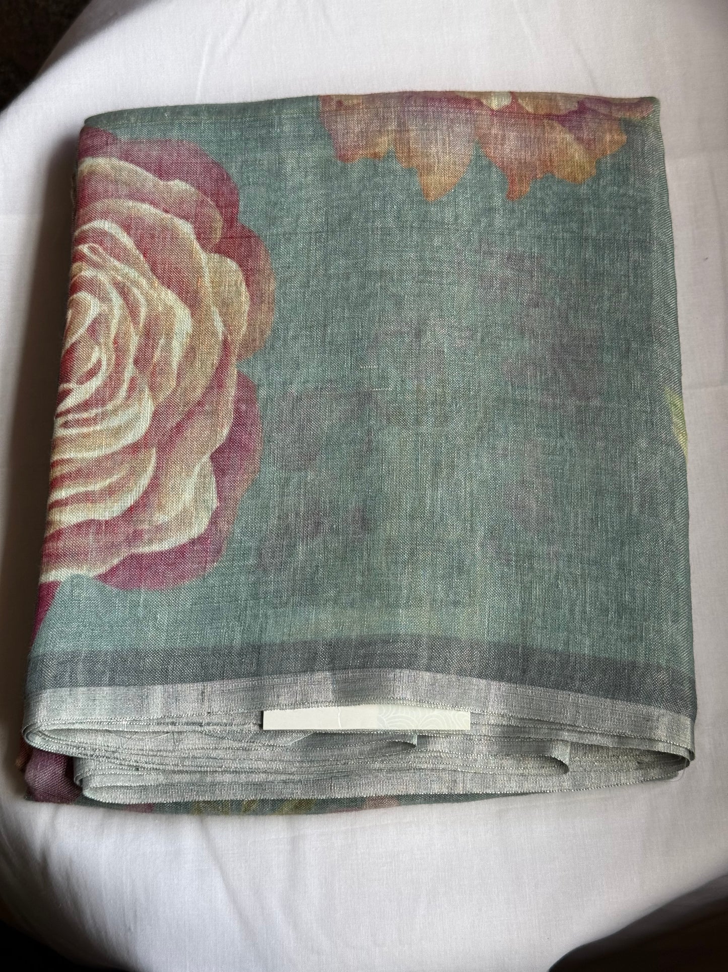 Pure linen digital printed saree