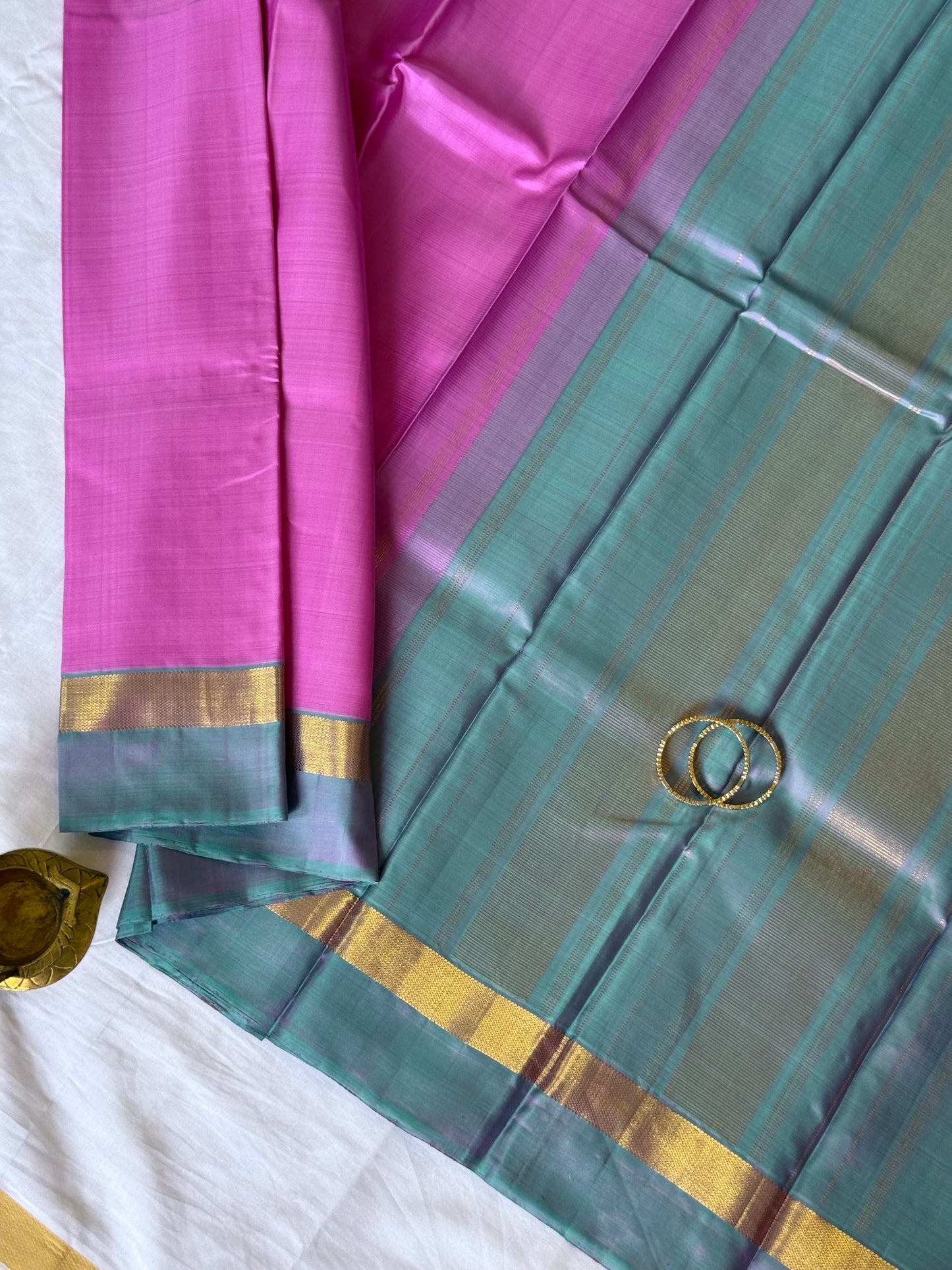 Pink Shaded Pure Kanjivaram Silk Saree