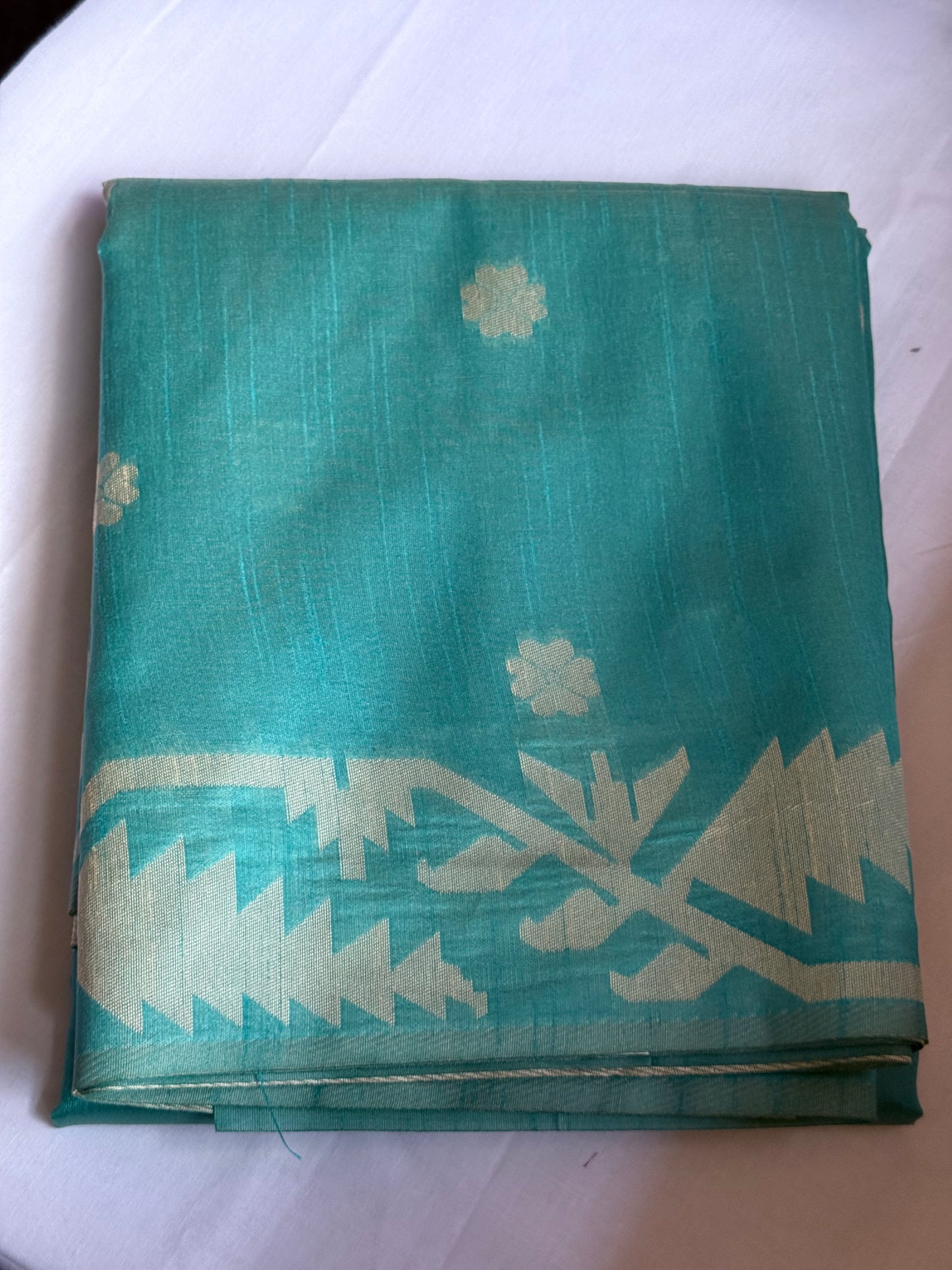 Green semi tussar saree