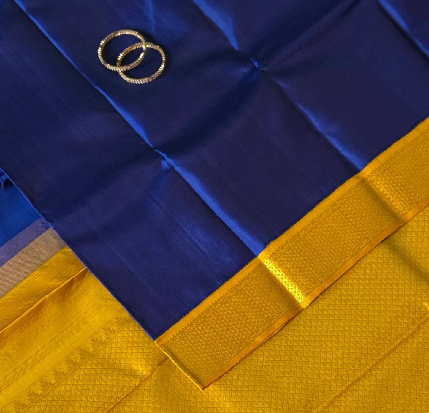 Blue & Rich Yellow Pure Kanjivaram Silk