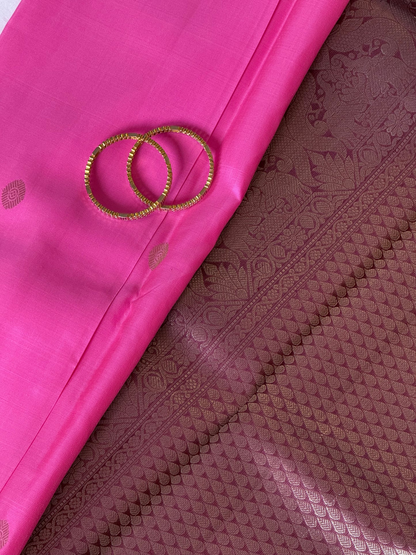 Bright Pink Pure Kanjivaram Silk