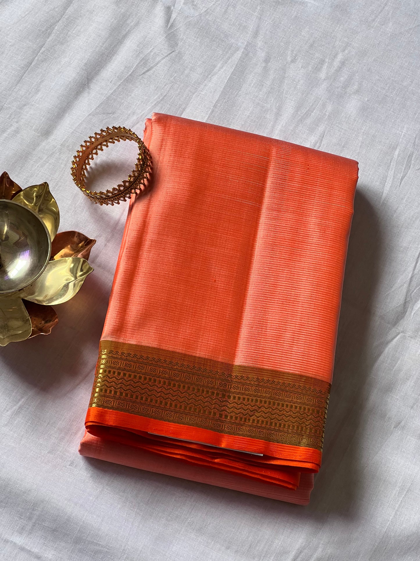 Kanchivaram Silk Saree - Orange