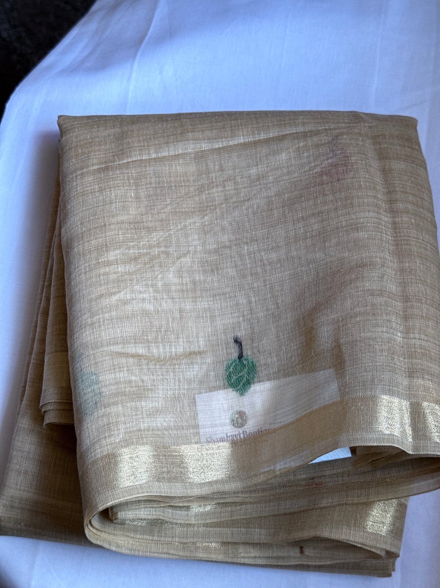 Light beige semi matka saree