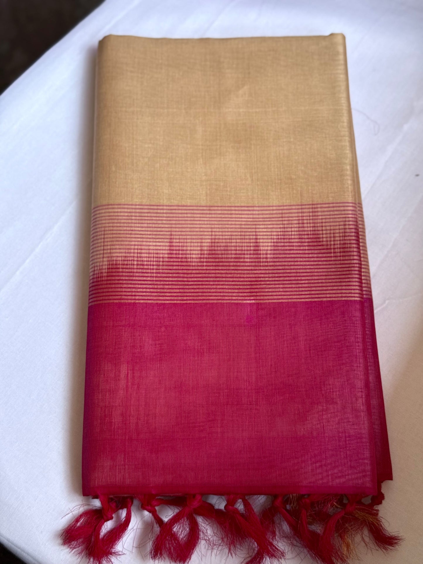 Beige silk saree