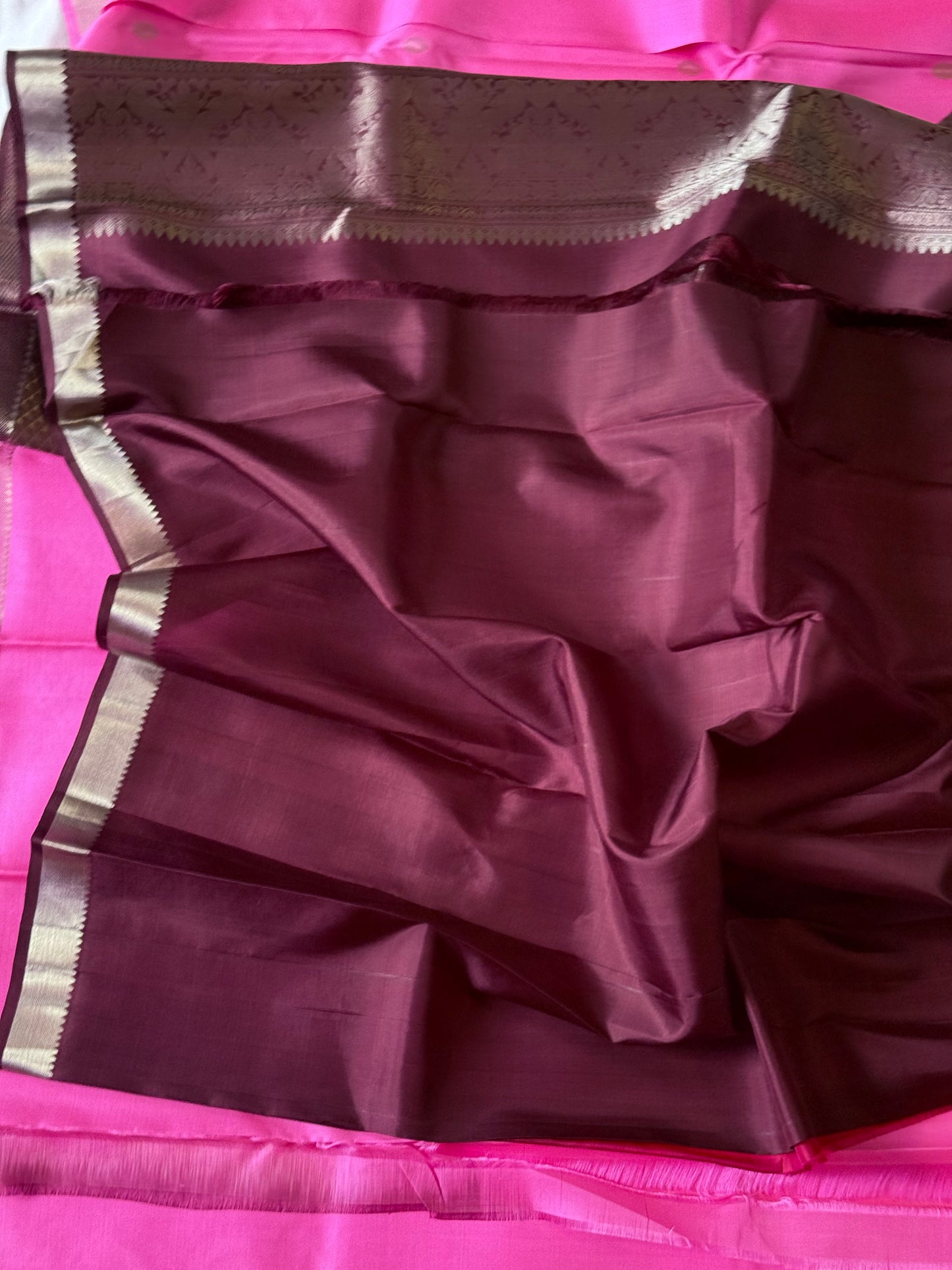 Bright Pink Pure Kanjivaram Silk