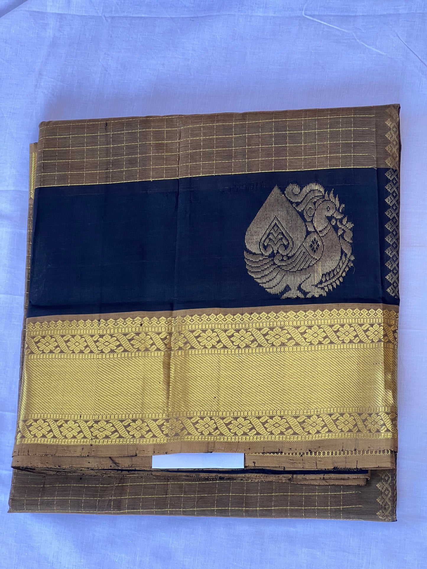 Golden Noir Silk Cotton saree