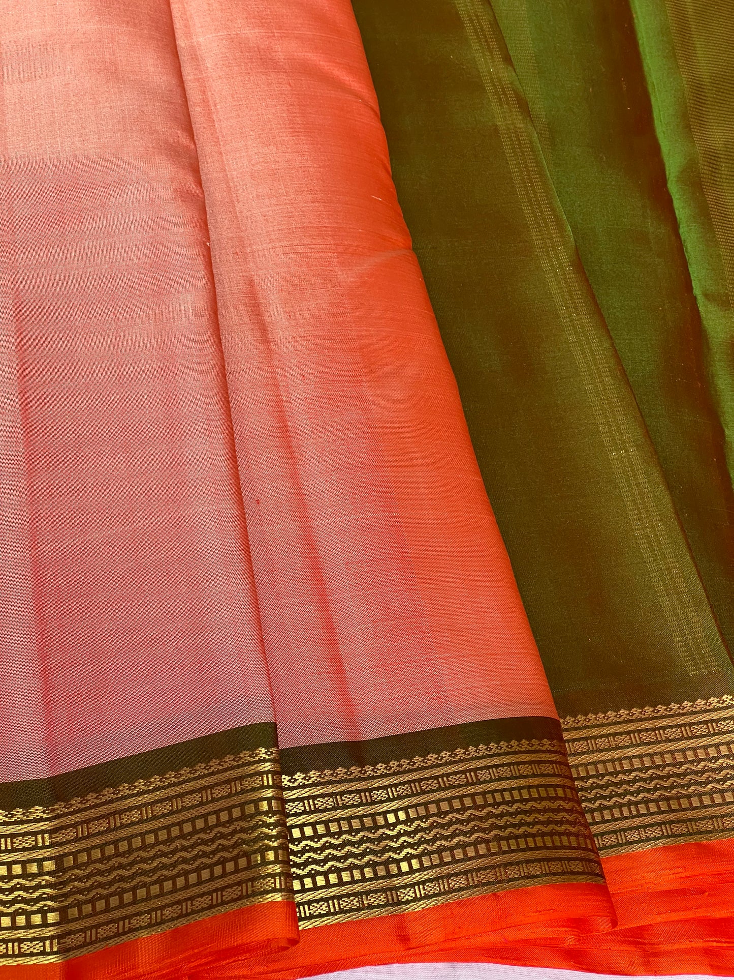 Kanchivaram Silk Saree - Orange
