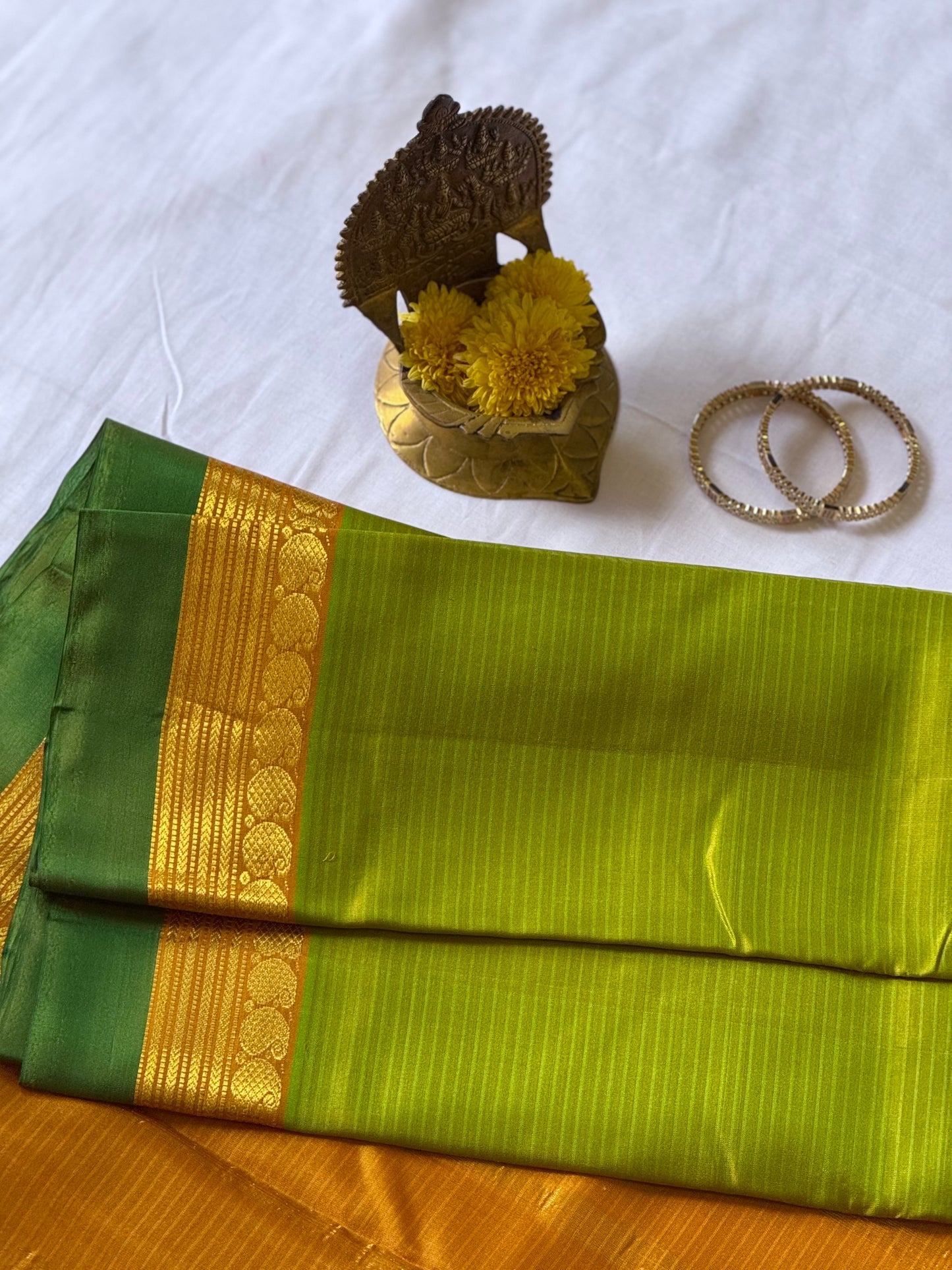 Green Kanjivaram Light Weight Silk Saree