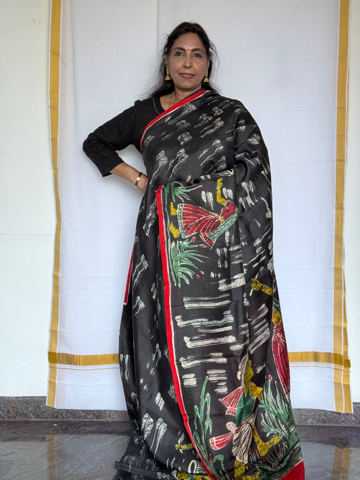 Murshidabad Silk saree - Black