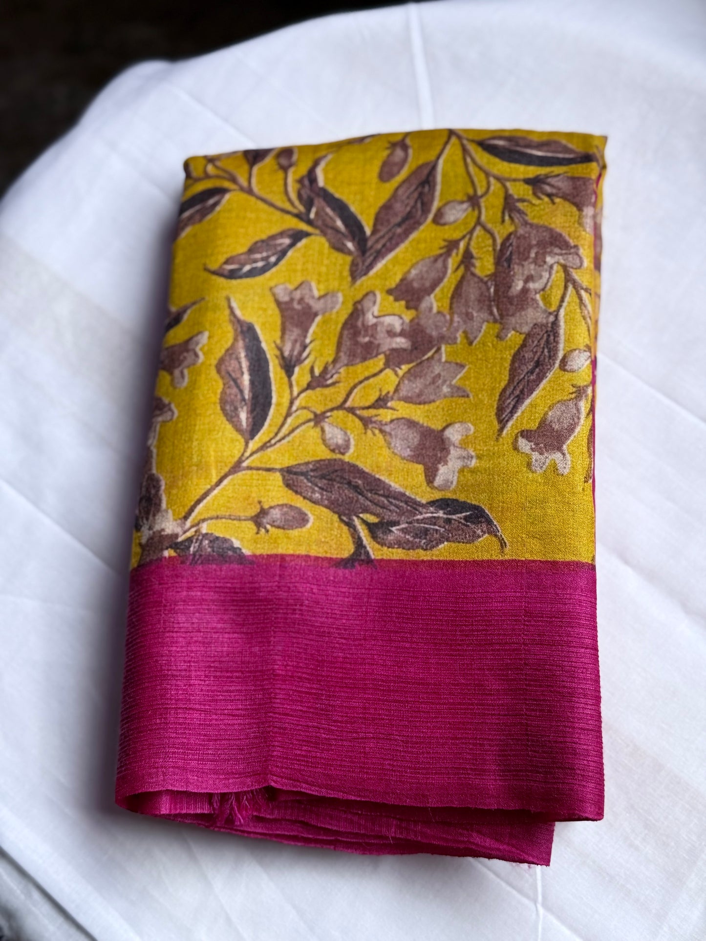 Pure Tussar Silk saree - Floral print