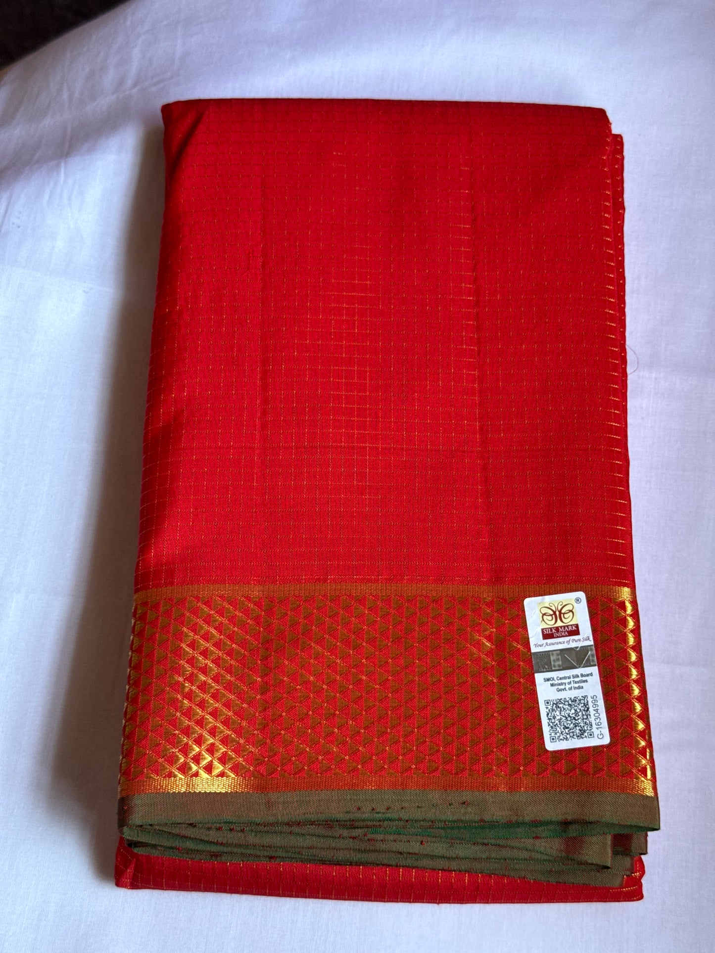 Bright Red Silk Saree