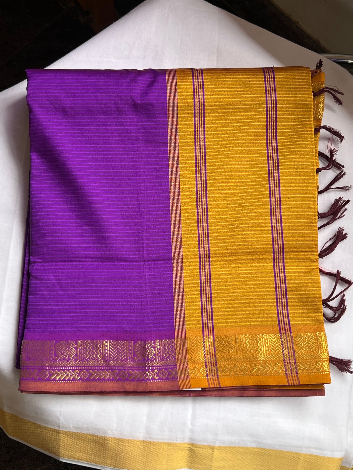 Rich violet semi silk cotton