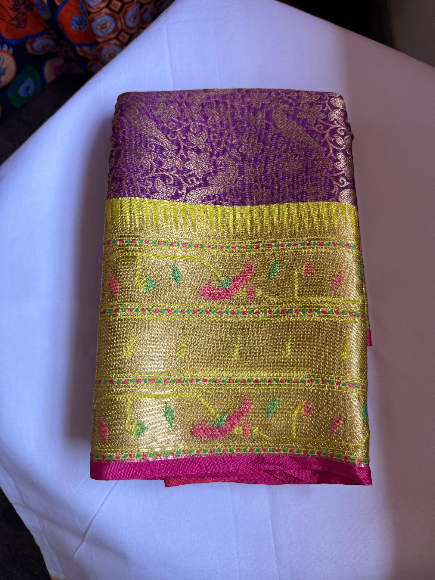 Purple Semi Banaras silk saree