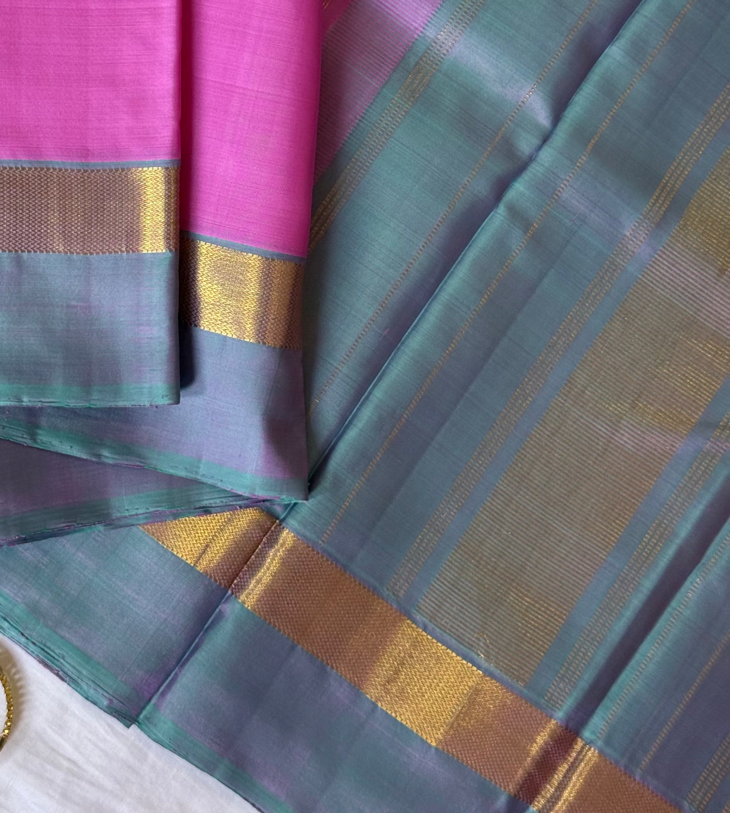 Pink Shaded Pure Kanjivaram Silk Saree